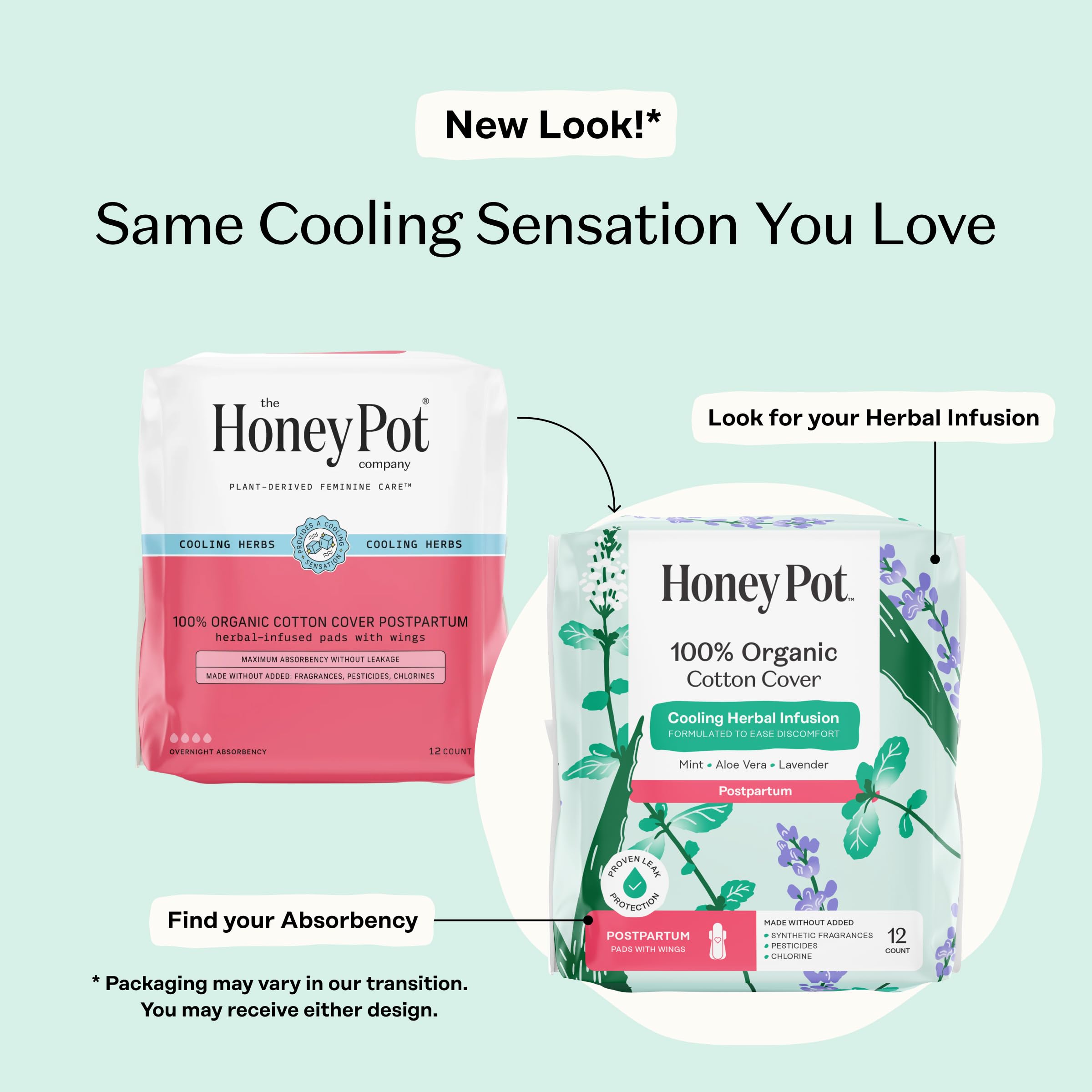 The Honey Pot Company Cooling Herbal Infusion Liners w/Wings