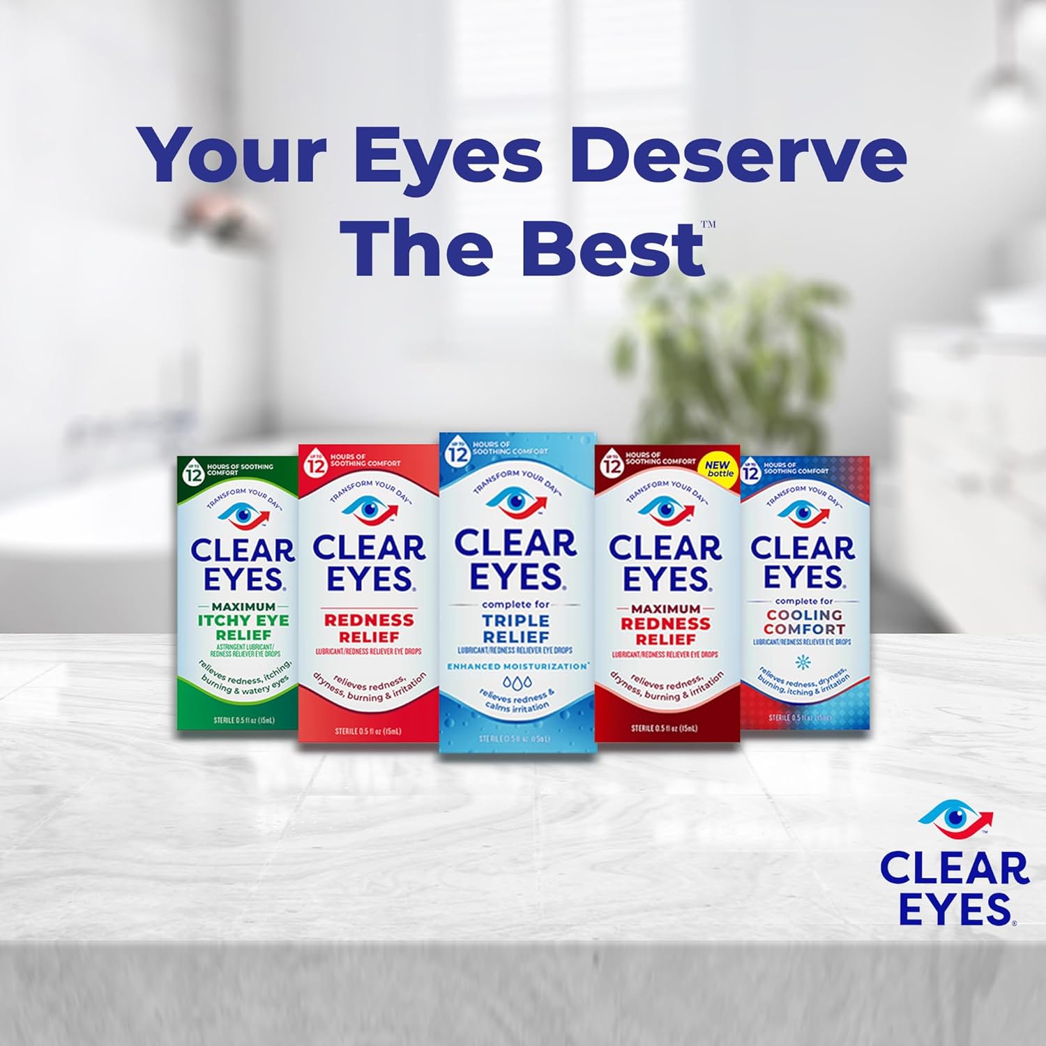 Clear Eyes Redness Relief Lubricant Redness Relief Eye Drops, 0.5 oz