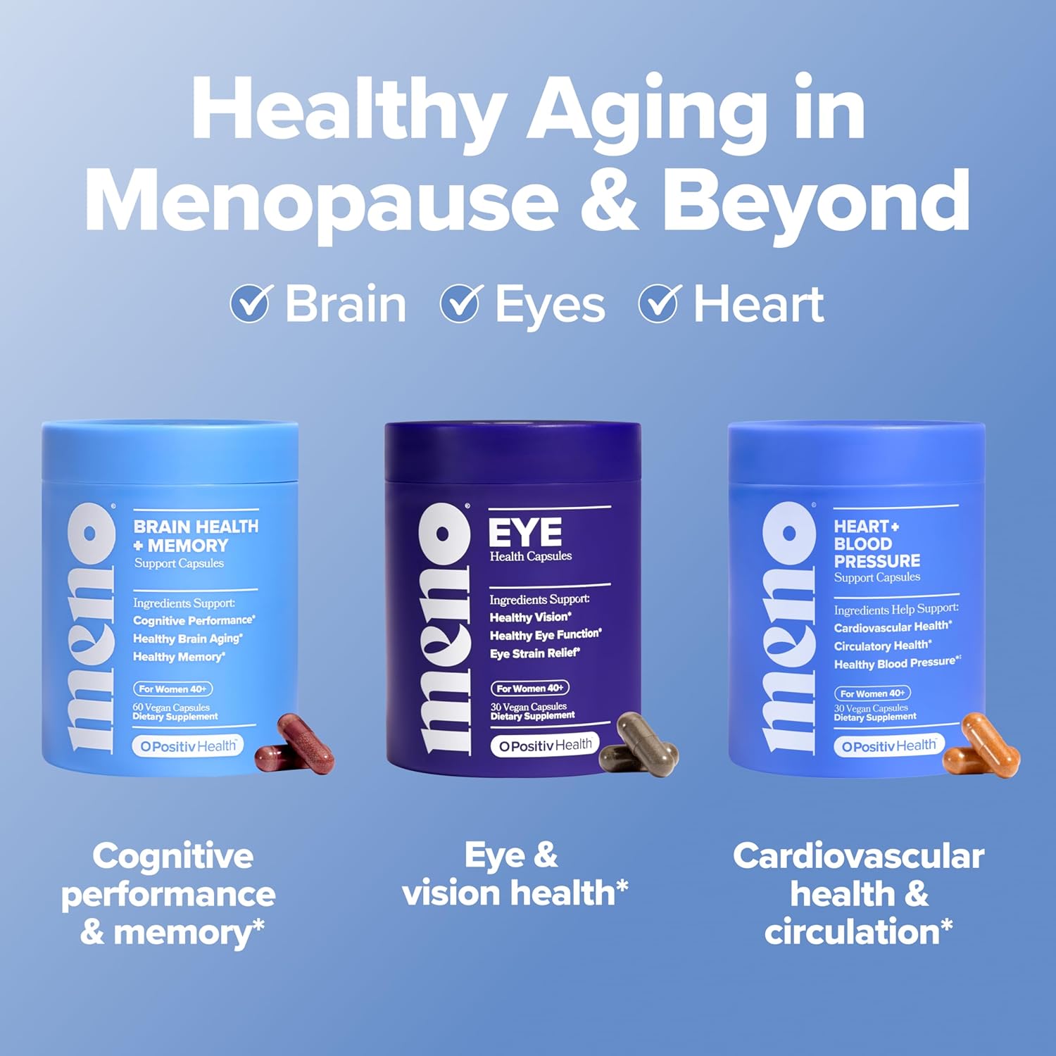 O Positiv MENO Brain Health + Memory Support Capsules 60 Capsules