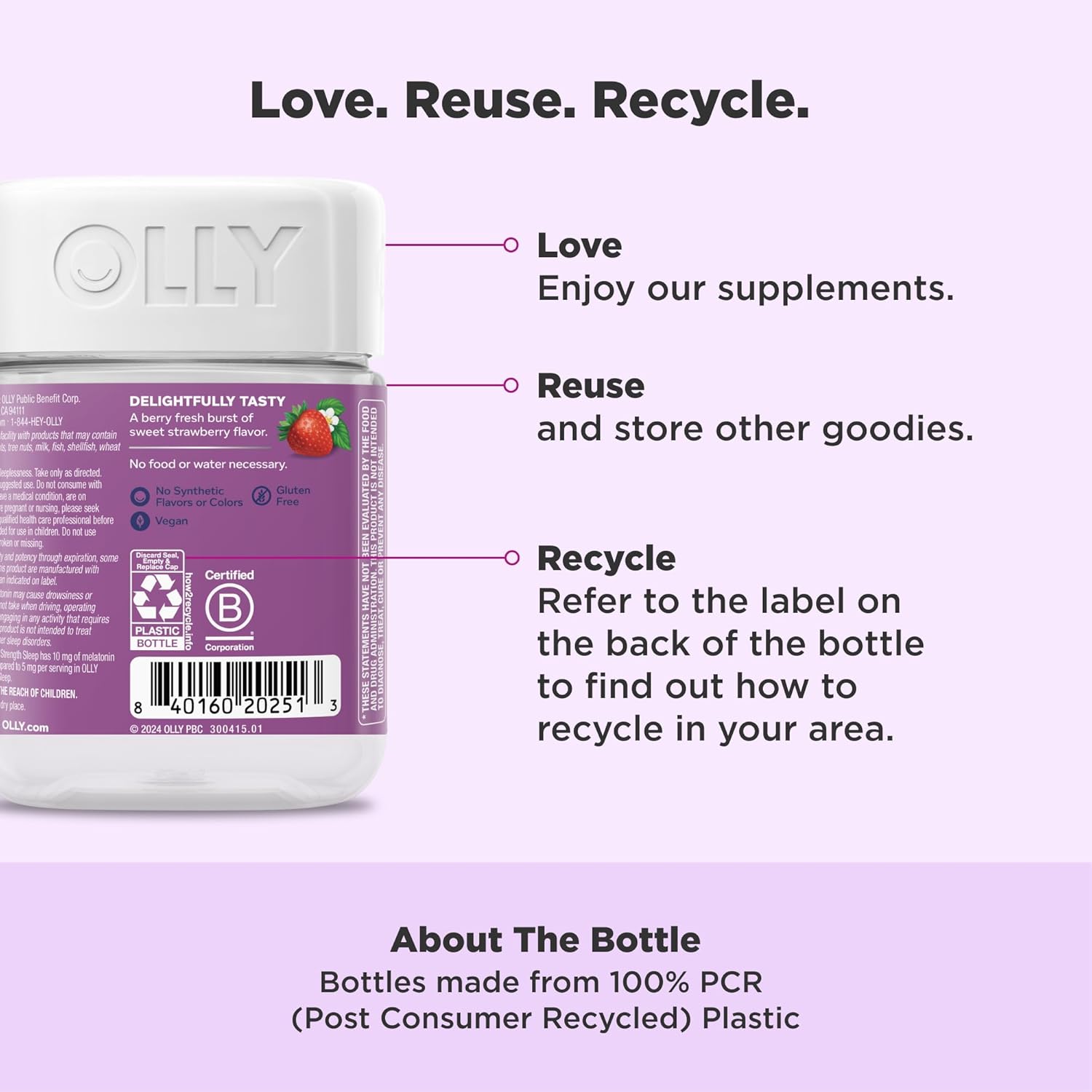 OLLY Max Strength Sleep Gummy, 10mg Melatonin, 50 Count