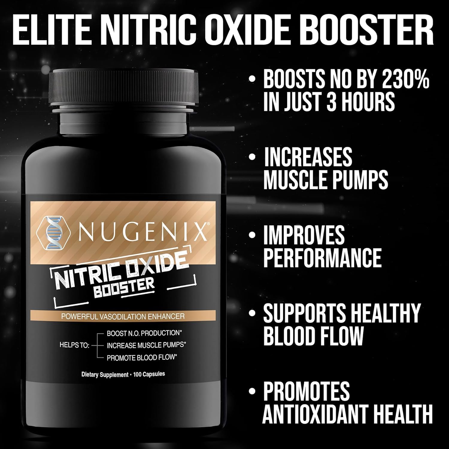 Nugenix Nitric Oxide Booster Supplement, 100 Capsules