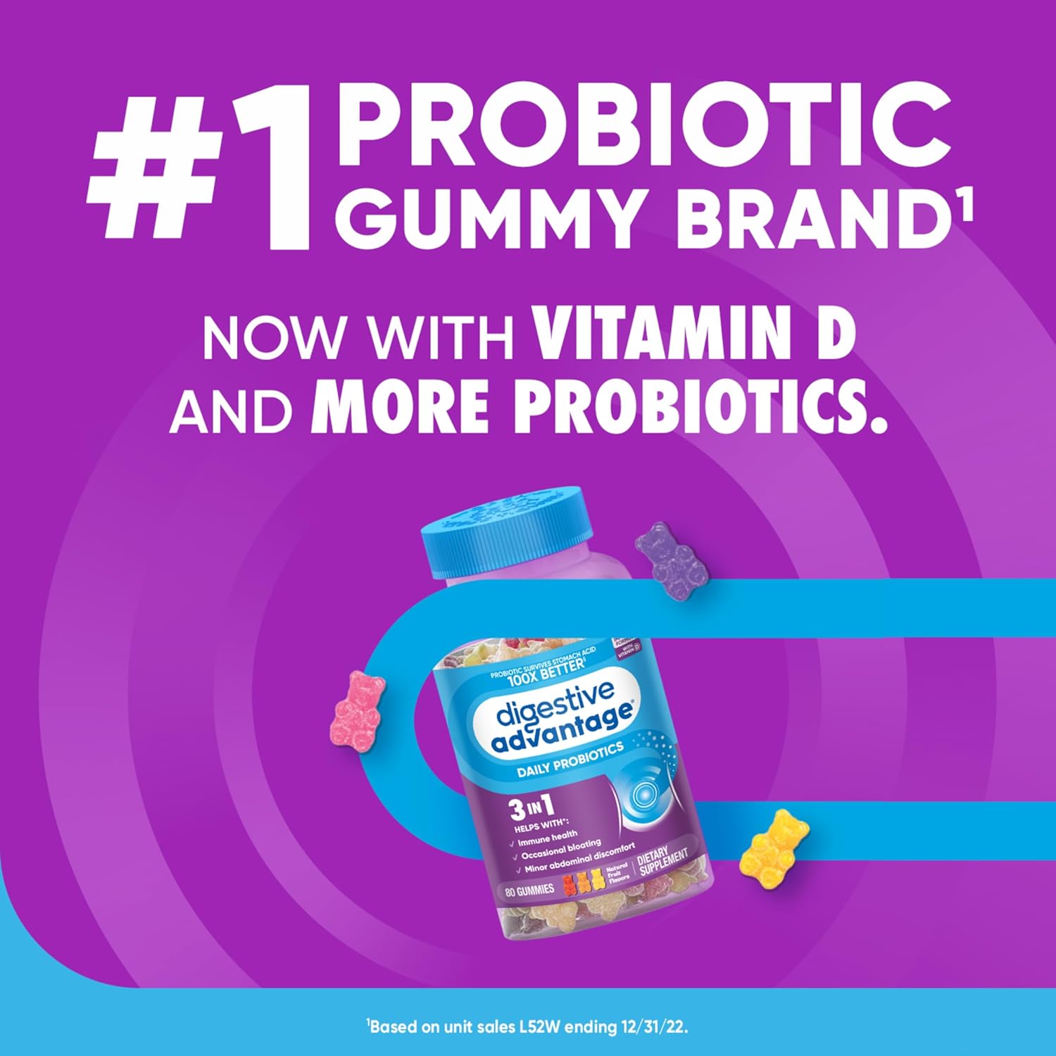 Digestive Advantage Probiotic Gummies, 80ct