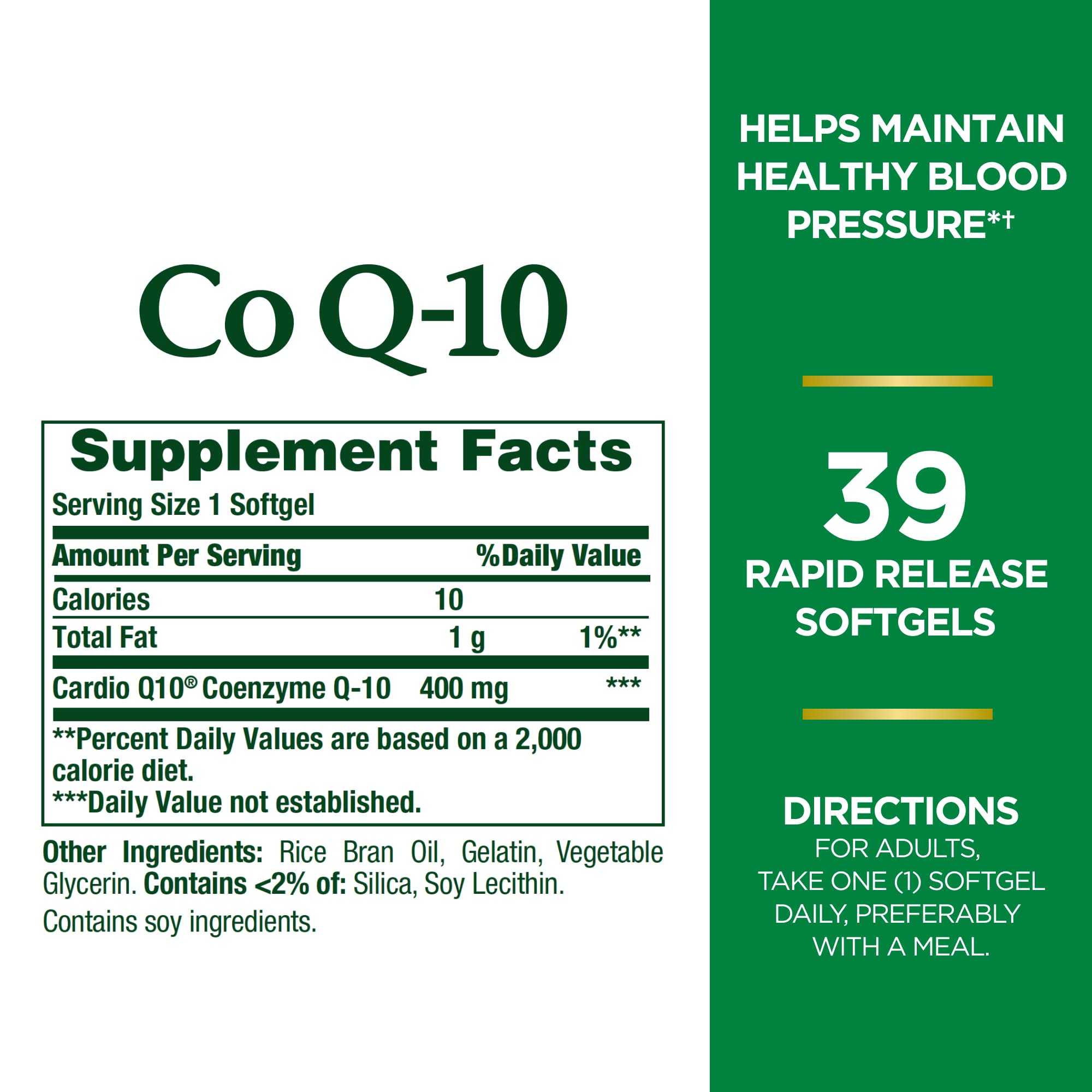 Natures Bounty Co Q-10 400mg, 39 Rapid Release Softgels