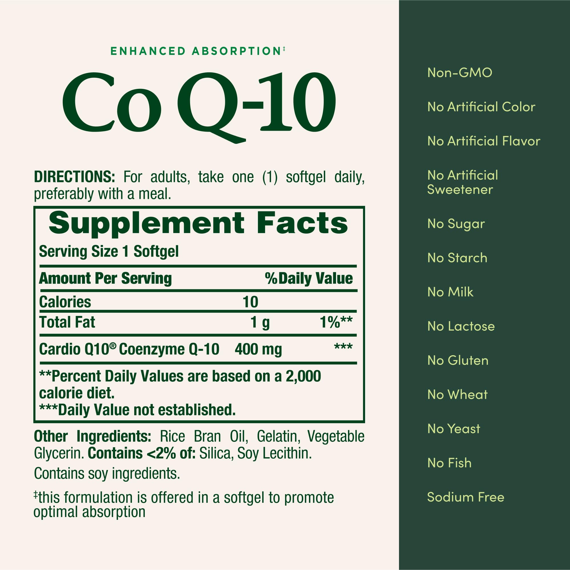 Natures Bounty Co Q-10 400mg, 39 Rapid Release Softgels