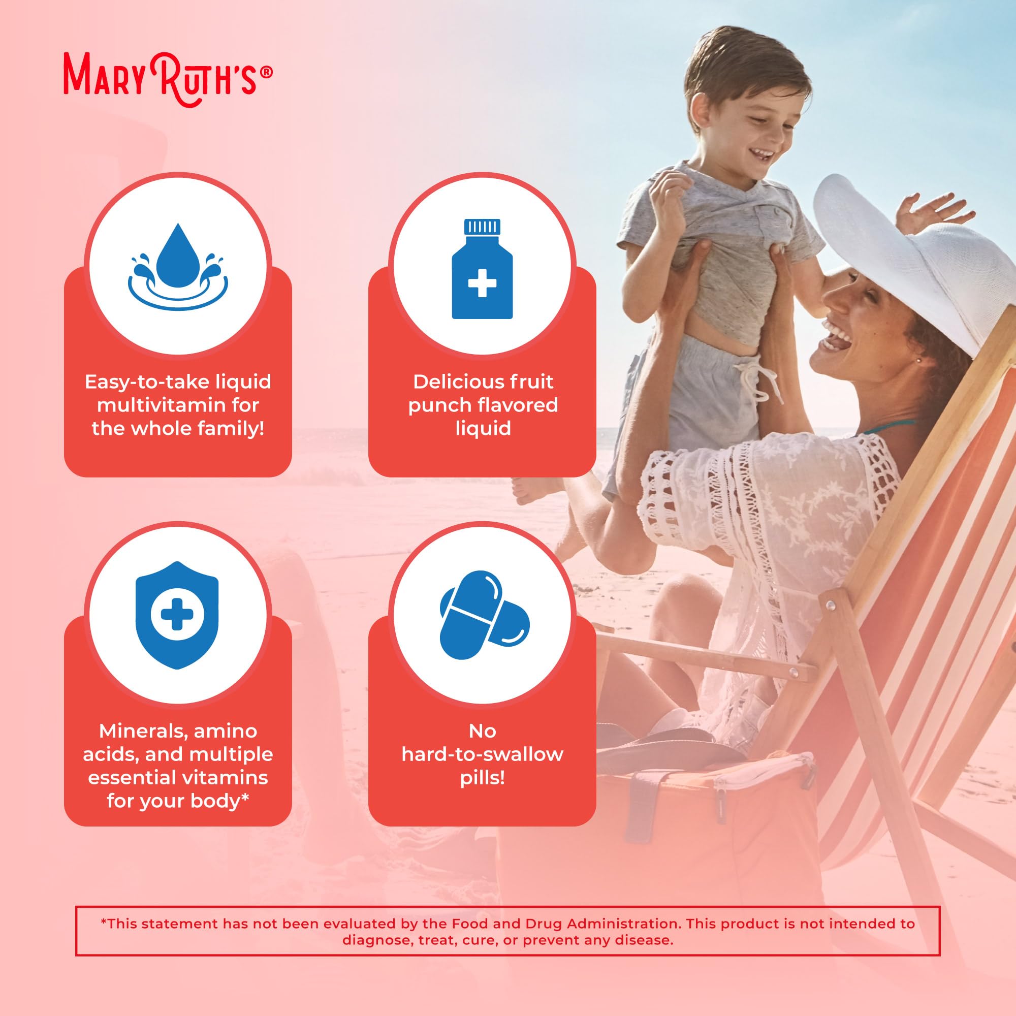 MaryRuth Organics Liquid Morning Multivitamin Essentials+, 32 Fl Oz