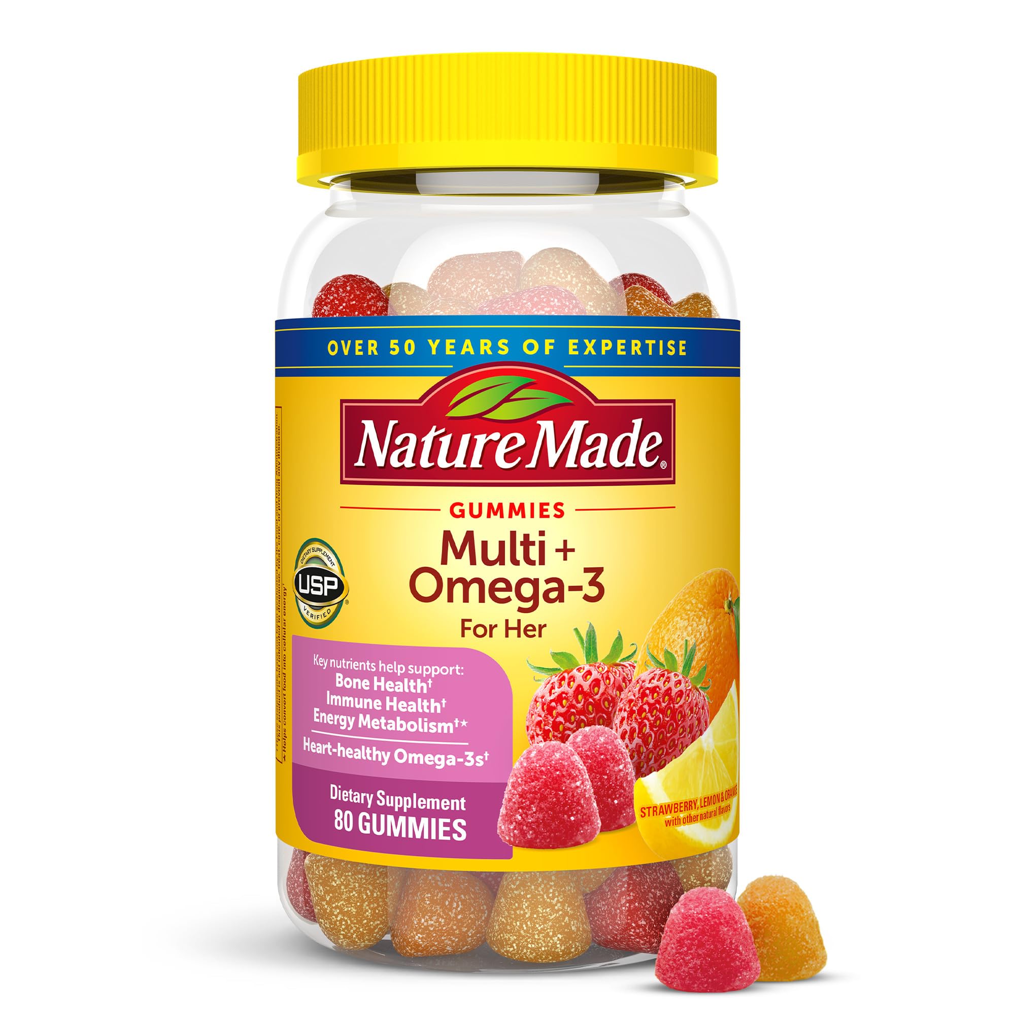 Nature Made Womens Gummy Multivitamins with Omega-3, Multivitamin for Women for Daily Nutritional Support, 150 Gummies, 75 Day Supply