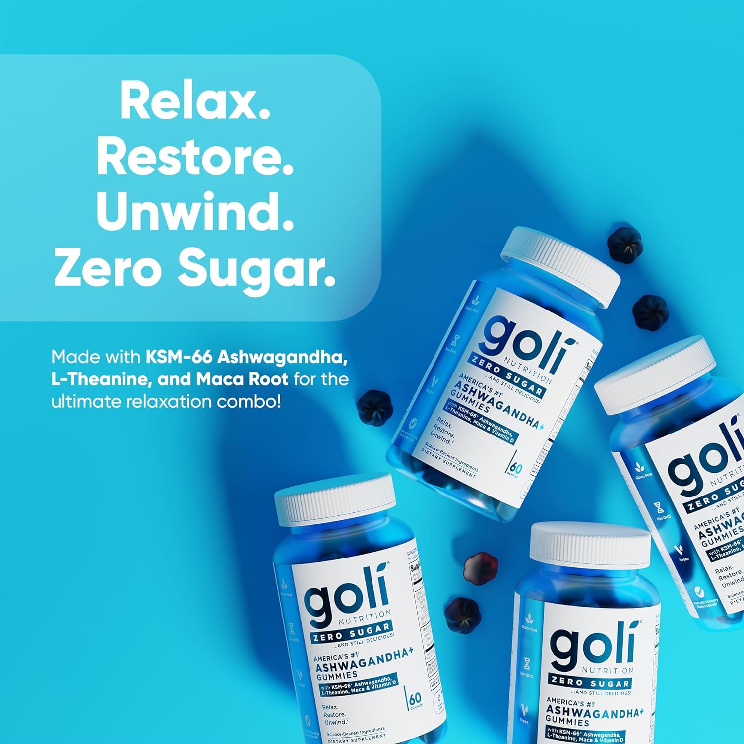 Goli Zero Sugar Ashwagandha, 60 Gummies