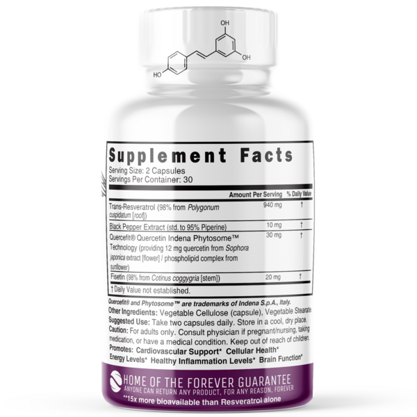 Nutri Resveratrol Supplement 1000mg, 60 Capsules