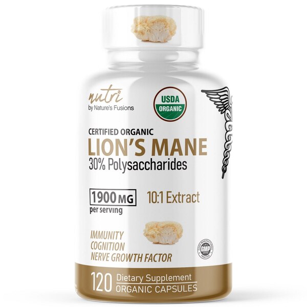 Nutri Organic Lions Mane Supplement Capsules, 120 ct