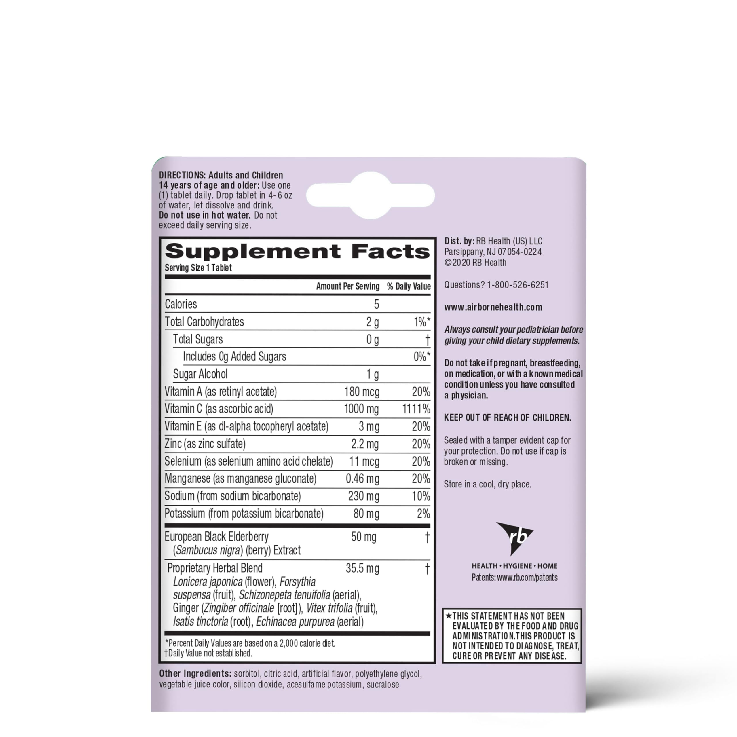 Airborne 1000mg Vitamin C, Effervescent Tablets, 3 Flavors