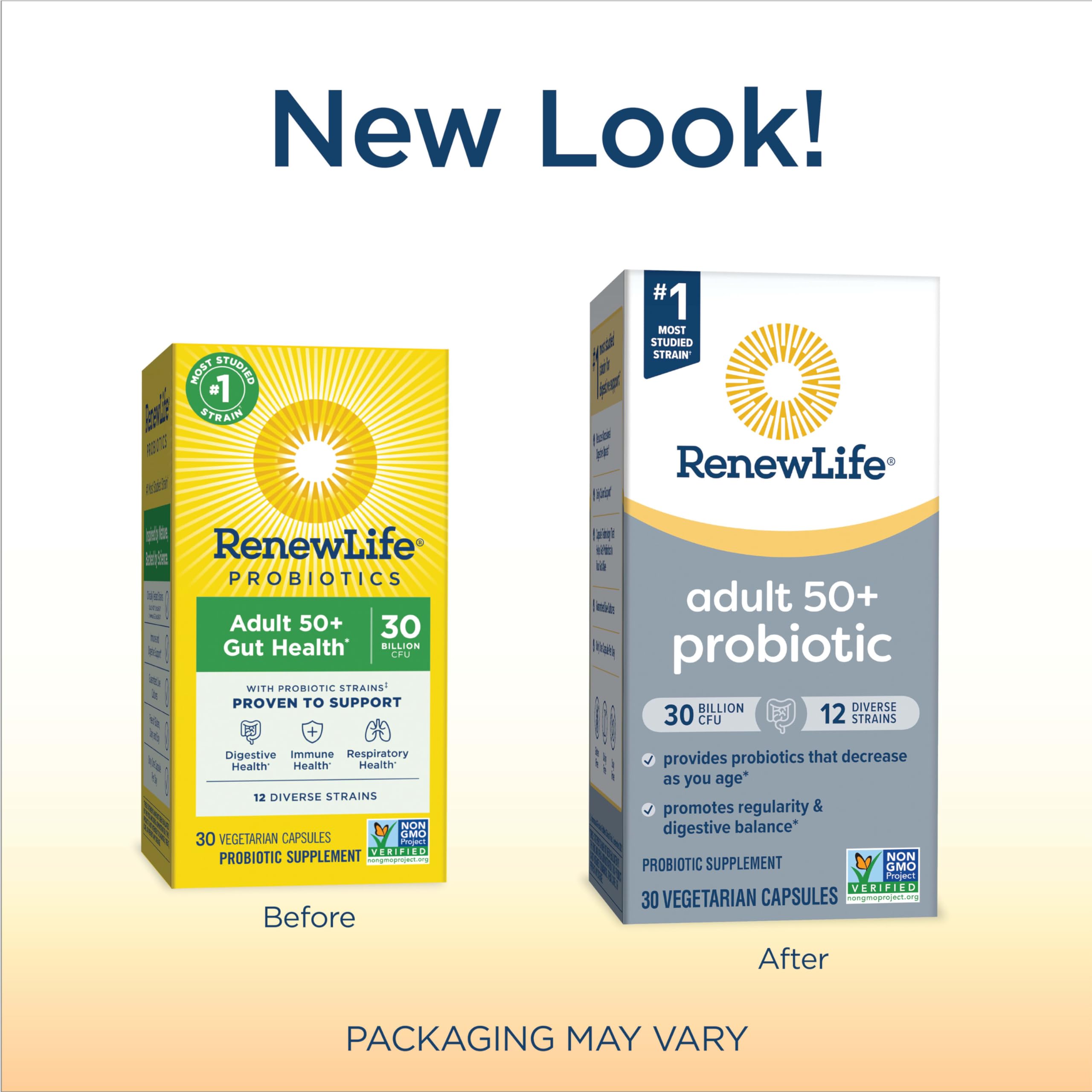 Renew Life Probiotic Adult 50 Plus Probiotic Capsules, D, 30 Billion CFU