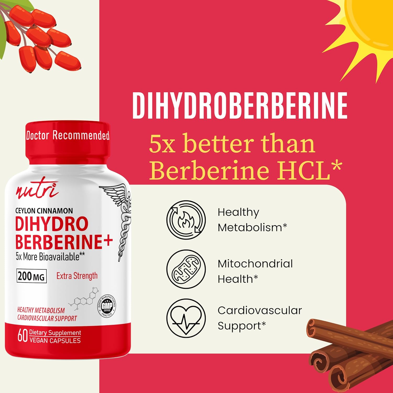 Nutri Dihydroberberine 200mg, 60 Capsules