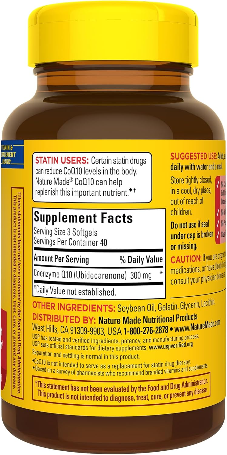 Nature Made CoQ10 300mg  Softgels, 120 Softgels