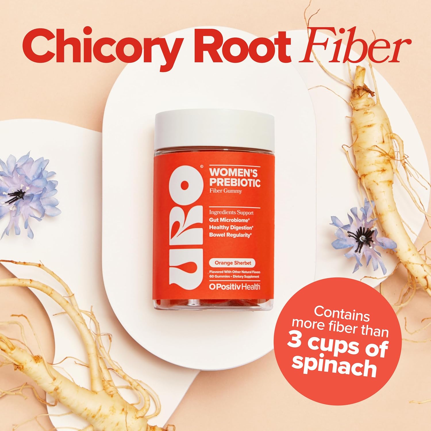 O Positiv URO Women’s Prebiotic Fiber, 60 Gummies