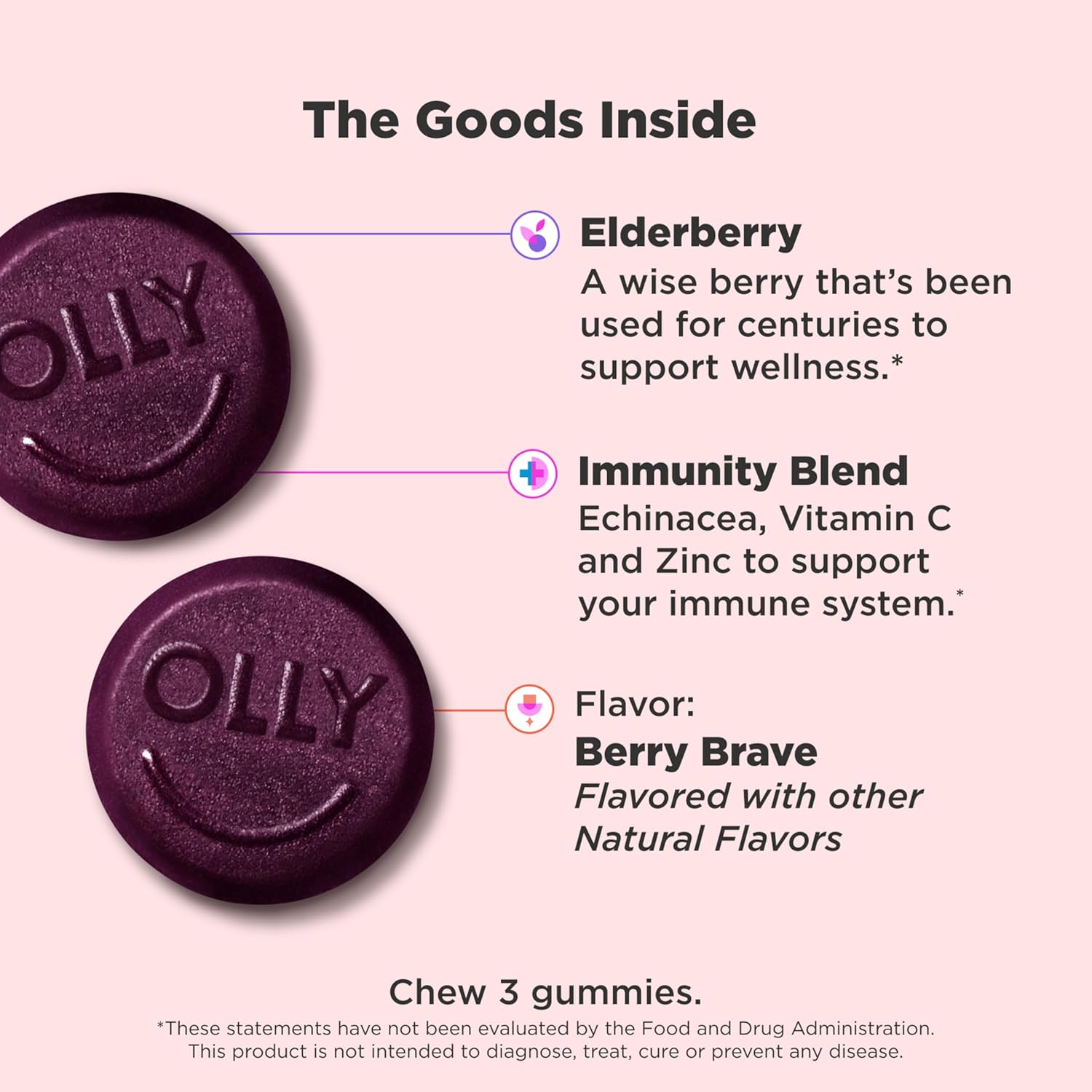 OLLY Immunity, Elderberry, 45 Gummies