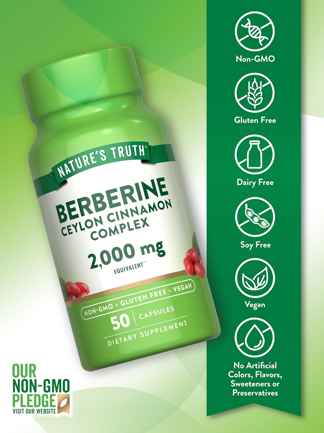 Nature's Truth Berberine Complex w/Cinnamon Capsules, 50 CT