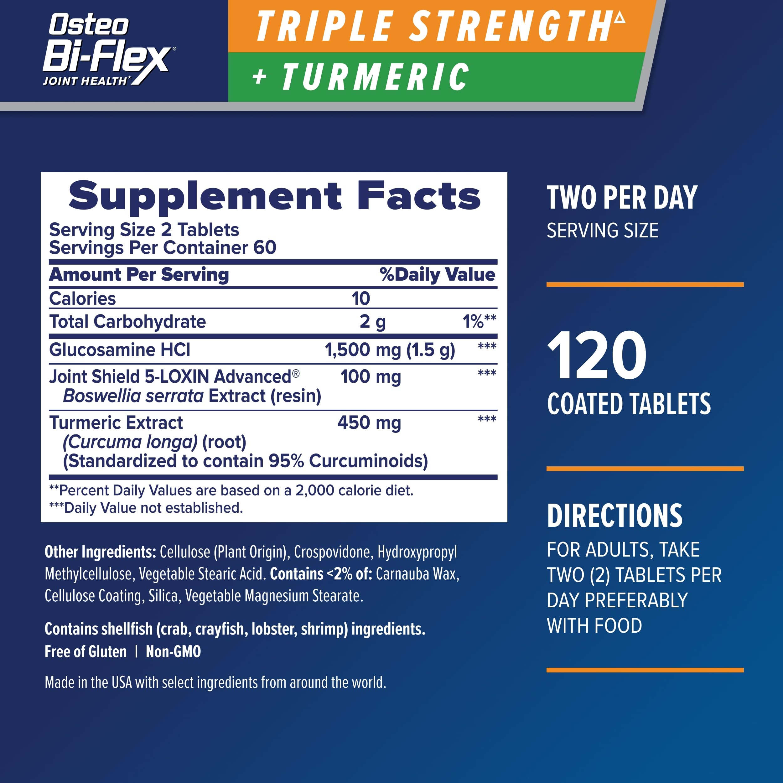 Osteo Bi-Flex Glucosamine Triple Strength Plus Turmeric Coated Tablets