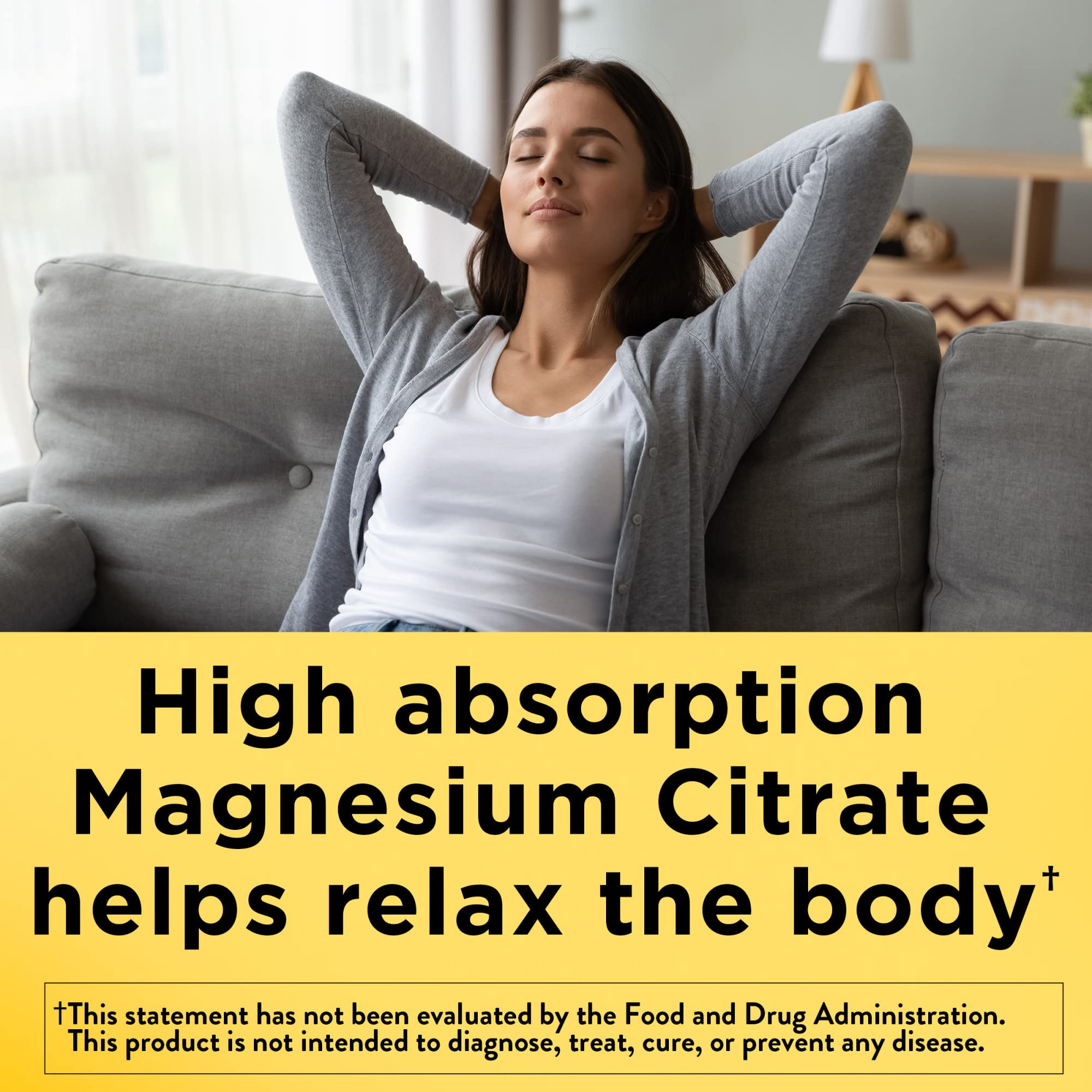Nature Made High Absorption Magnesium Citrate 200 mg per serving, Magnesium Supplement for Muscle, Nerve, Bone and Heart Support, 60 Magnesium Gummies, 30 Day Supply