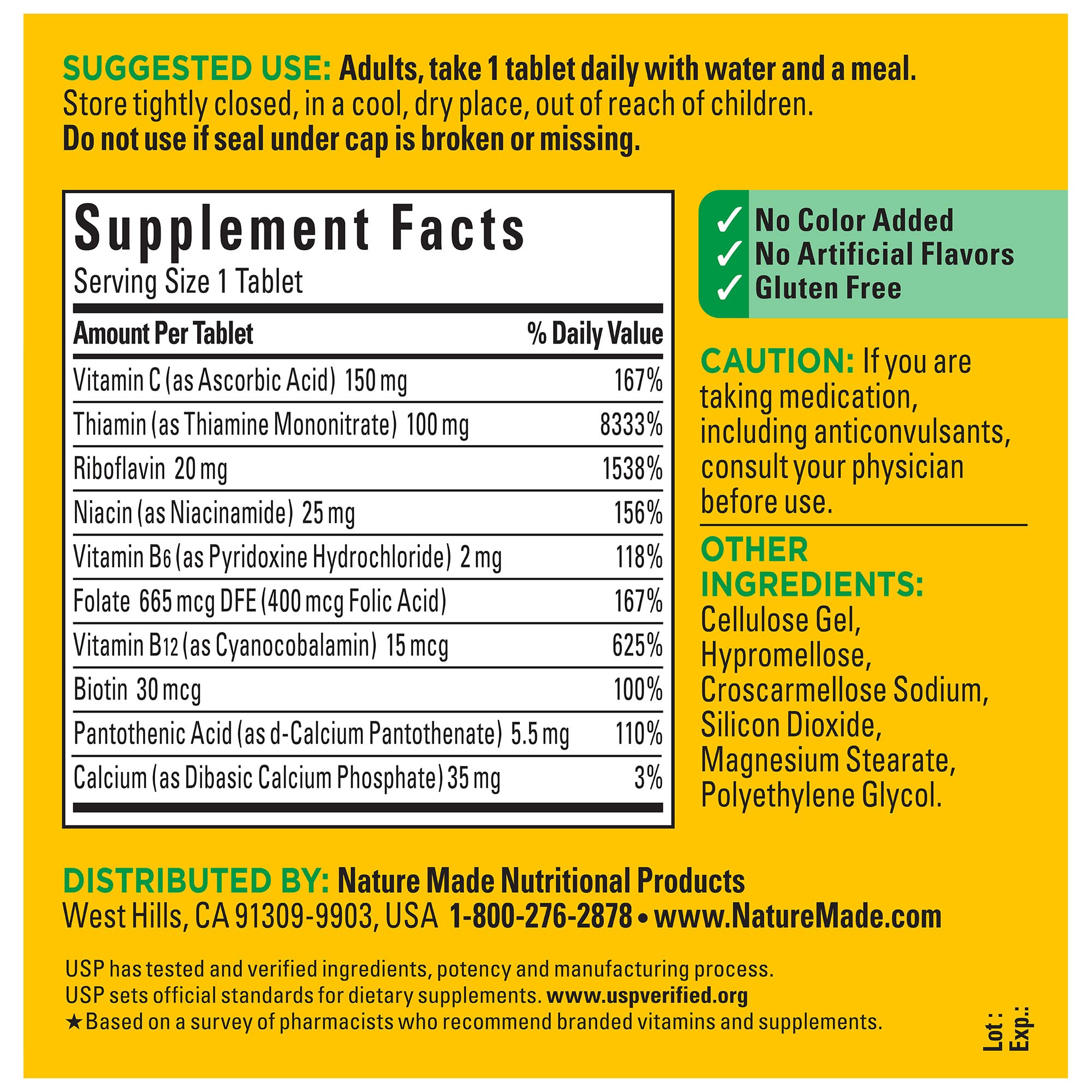 Nature Made Super B Complex with Vitamin C, 140 Tablets