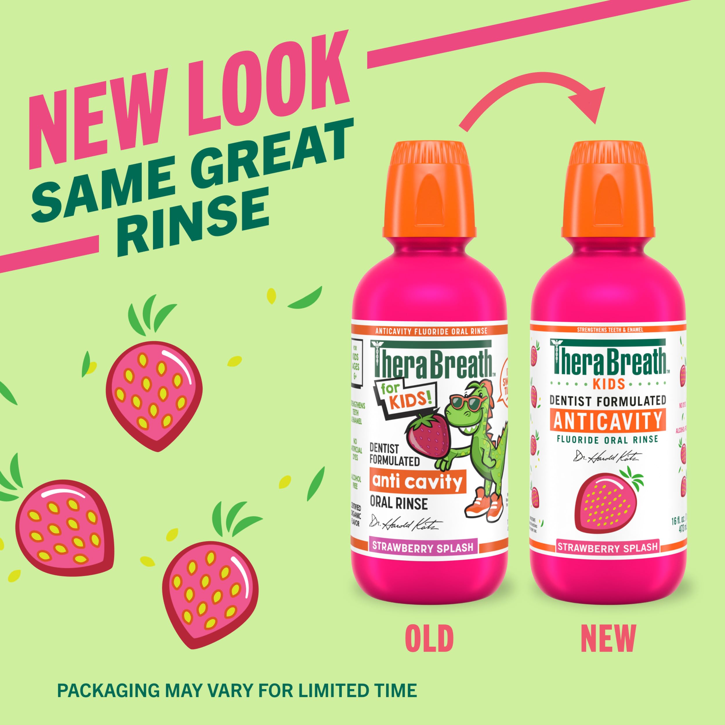 TheraBreath Kids Organic Wacky Watermelon Mouthwash, 16 Fl Oz