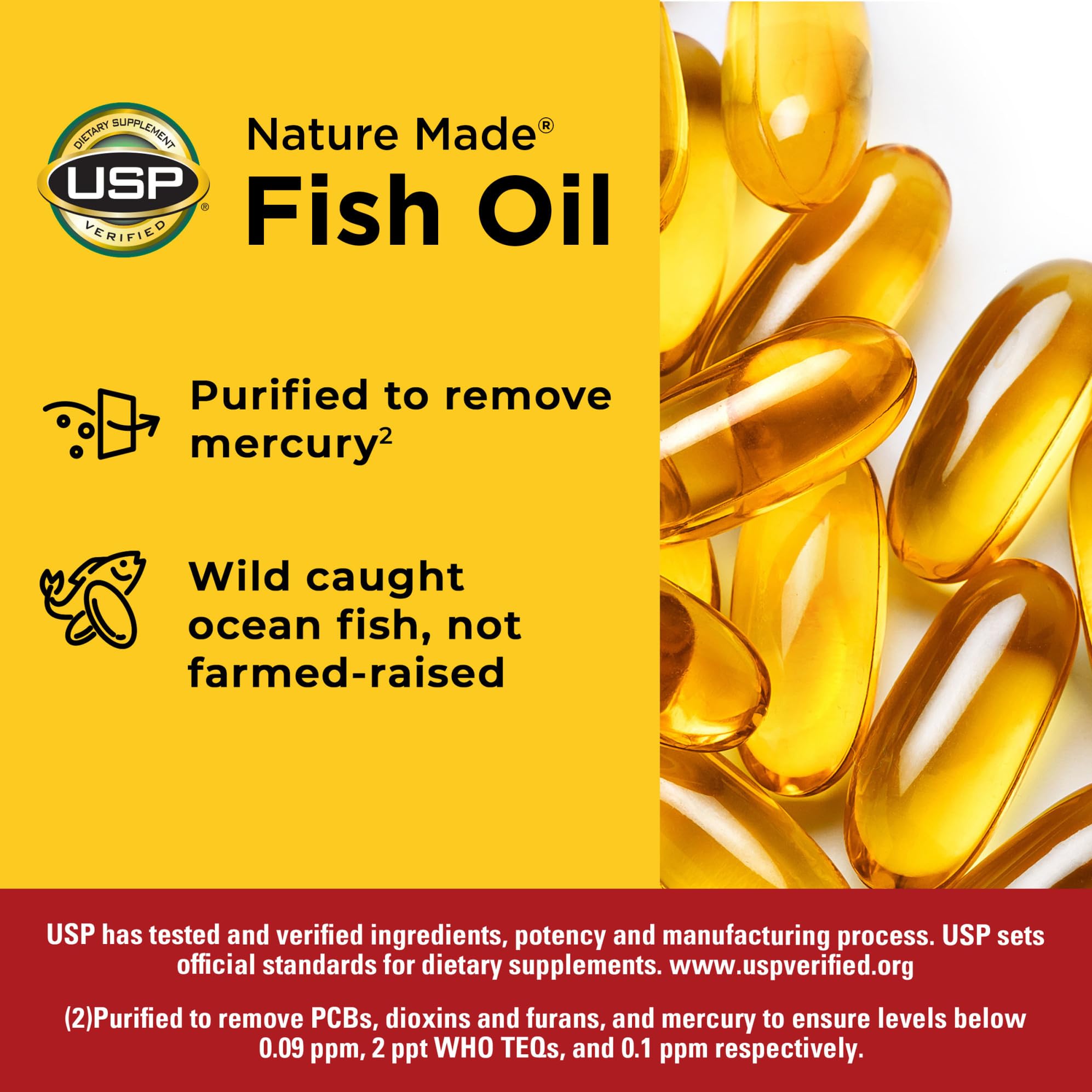 Nature Made Fish Oil Omega 3, 1200mg, 100 Softgels