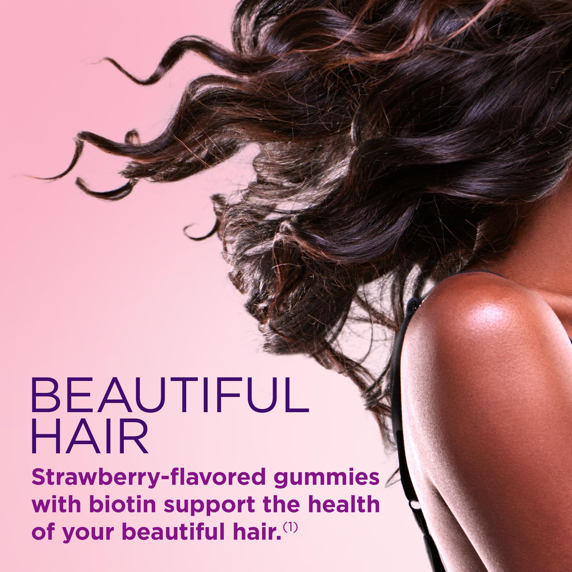 Nature's Bounty Hair, Skin & Nails Biotin, 2500 mcg, Strawberry, 80 Count