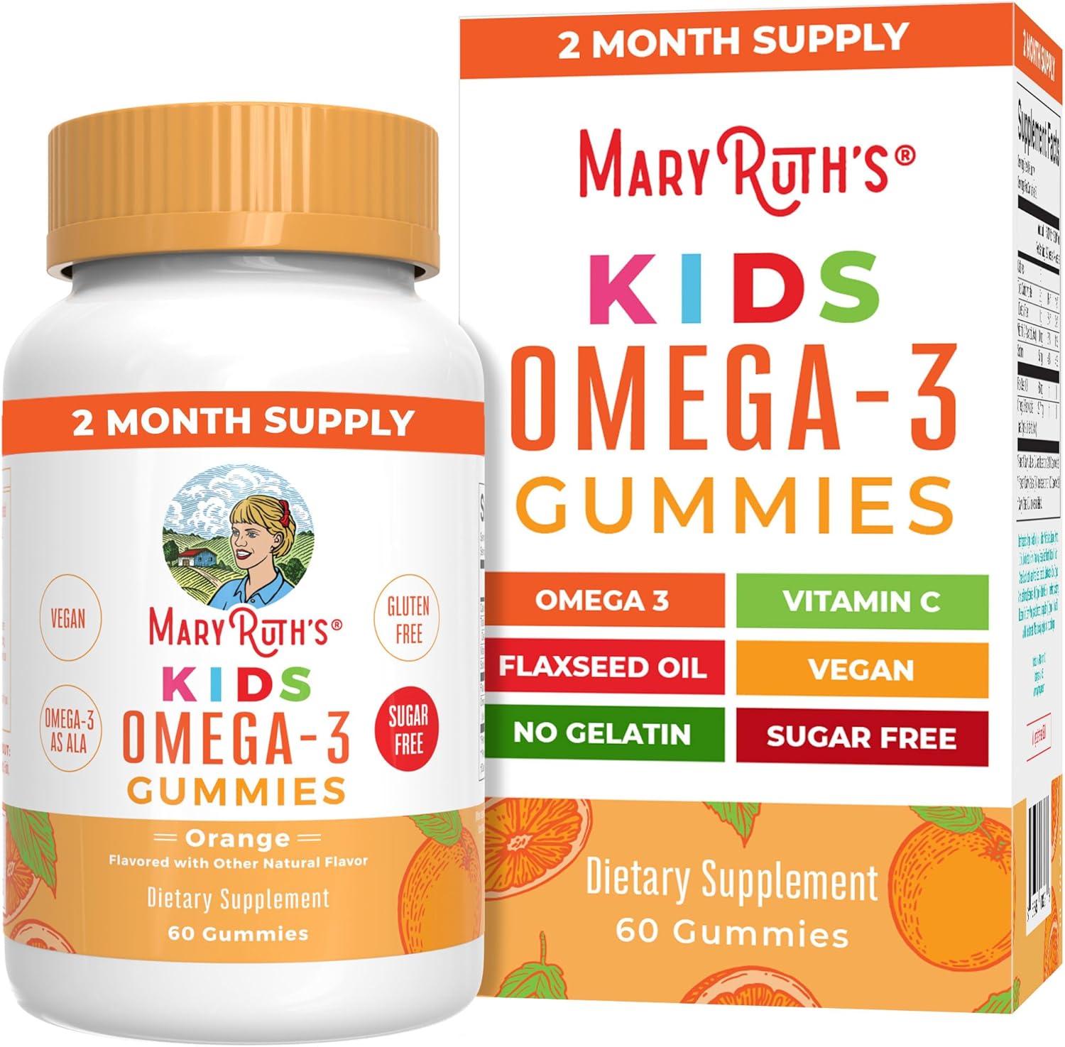MaryRuth Organics Vegan Kids Omega-3, 60 Gummies