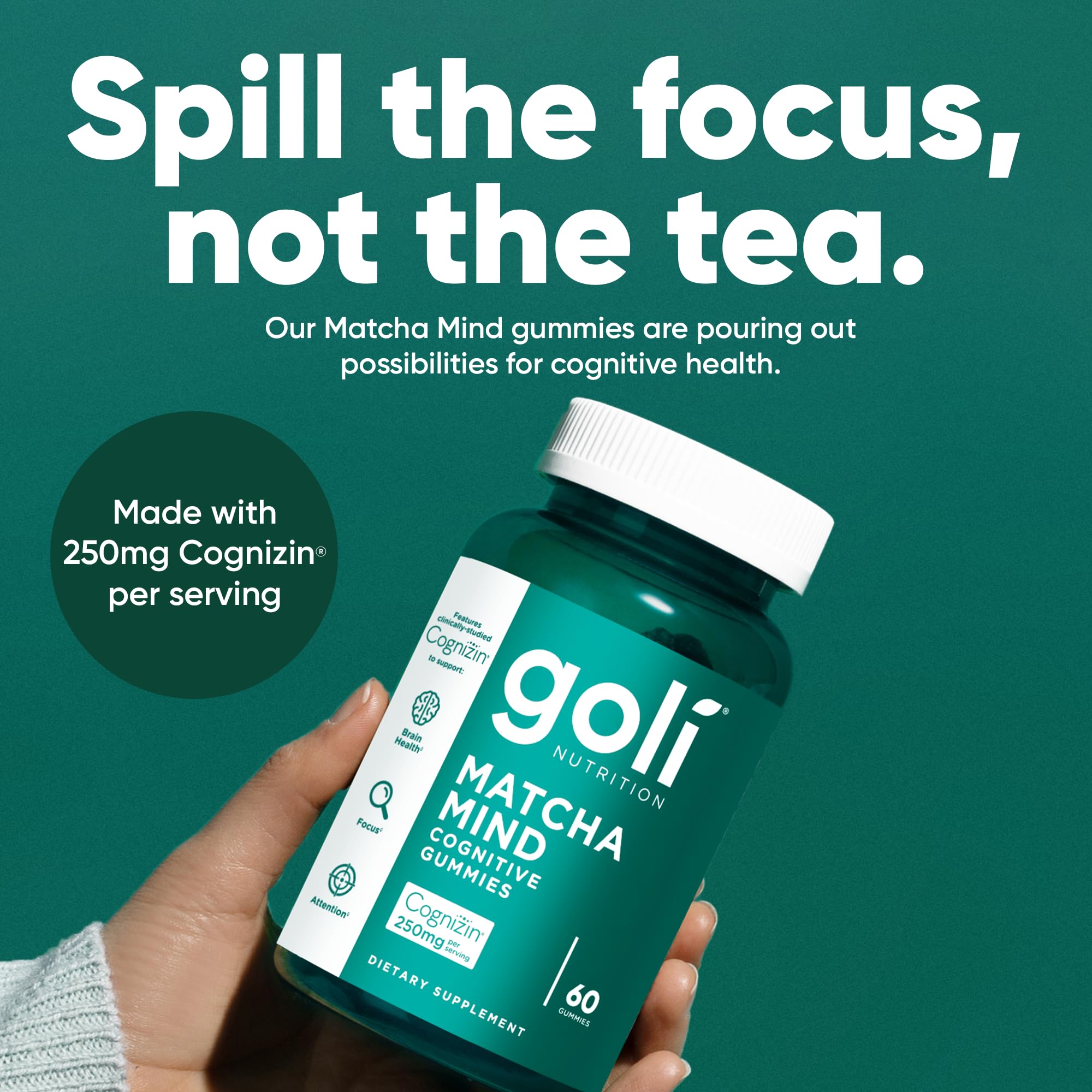 Goli Matcha Mind, 60 Gummies