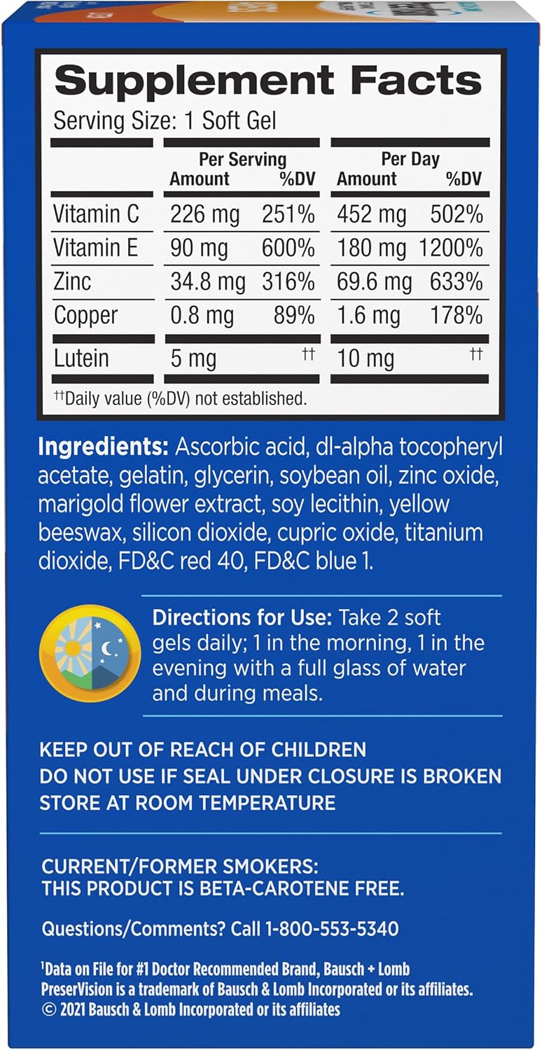 PreserVision AREDS Lutein Soft Gels, 120 ct