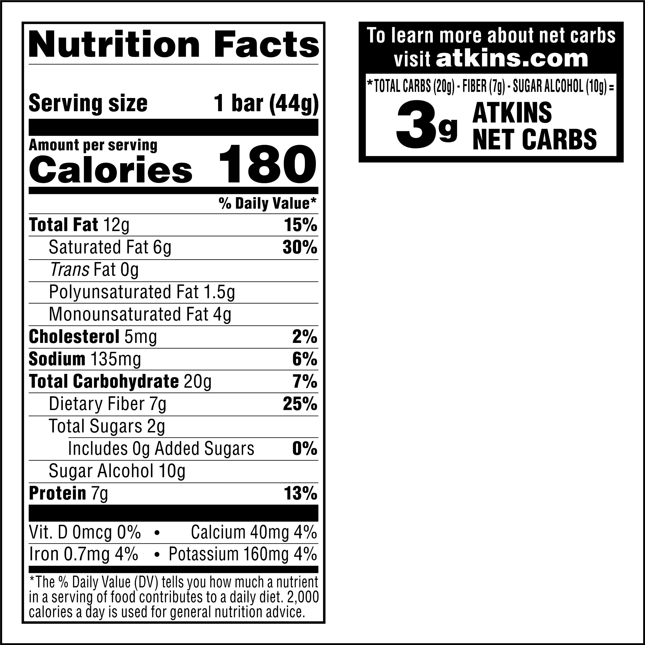Atkins Caramel Chocolate Nut Roll Snack Bar, Protein Snack , 7g Protein, 2g Sugar, Rich in Fiber, 16 Count