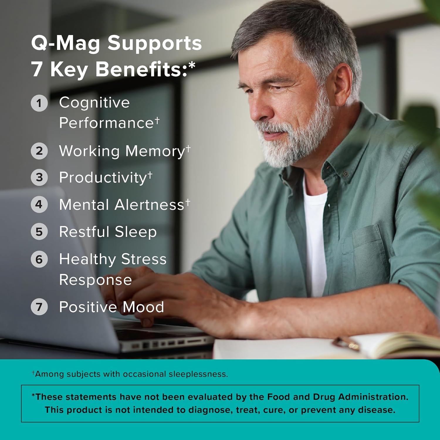 Qunol Q-Mag Magnesium L-Threonate Tablets, 2000mg, 60 Count