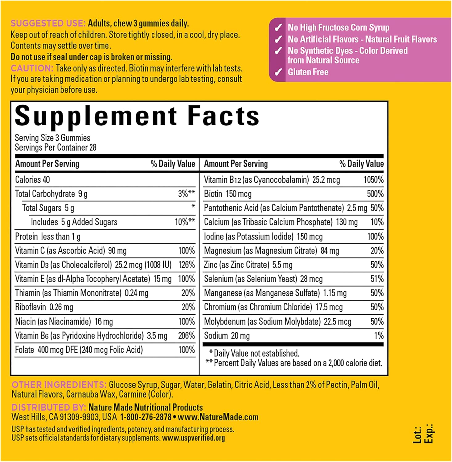 Nature Made Advanced Multivitamin Gummies 50 + for Her, 84 Count.