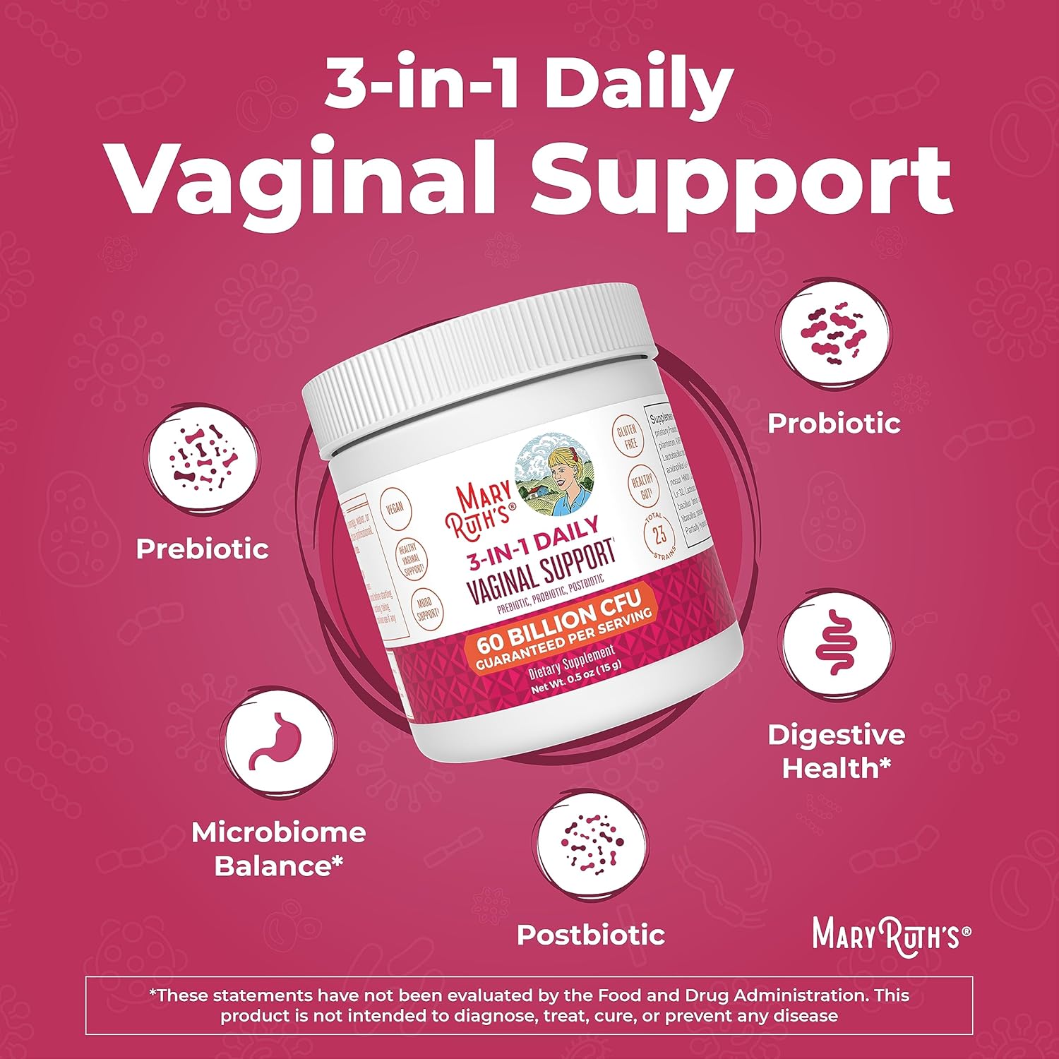 MaryRuth's 3-in-1 Vaginal Support Powder 0.5 oz