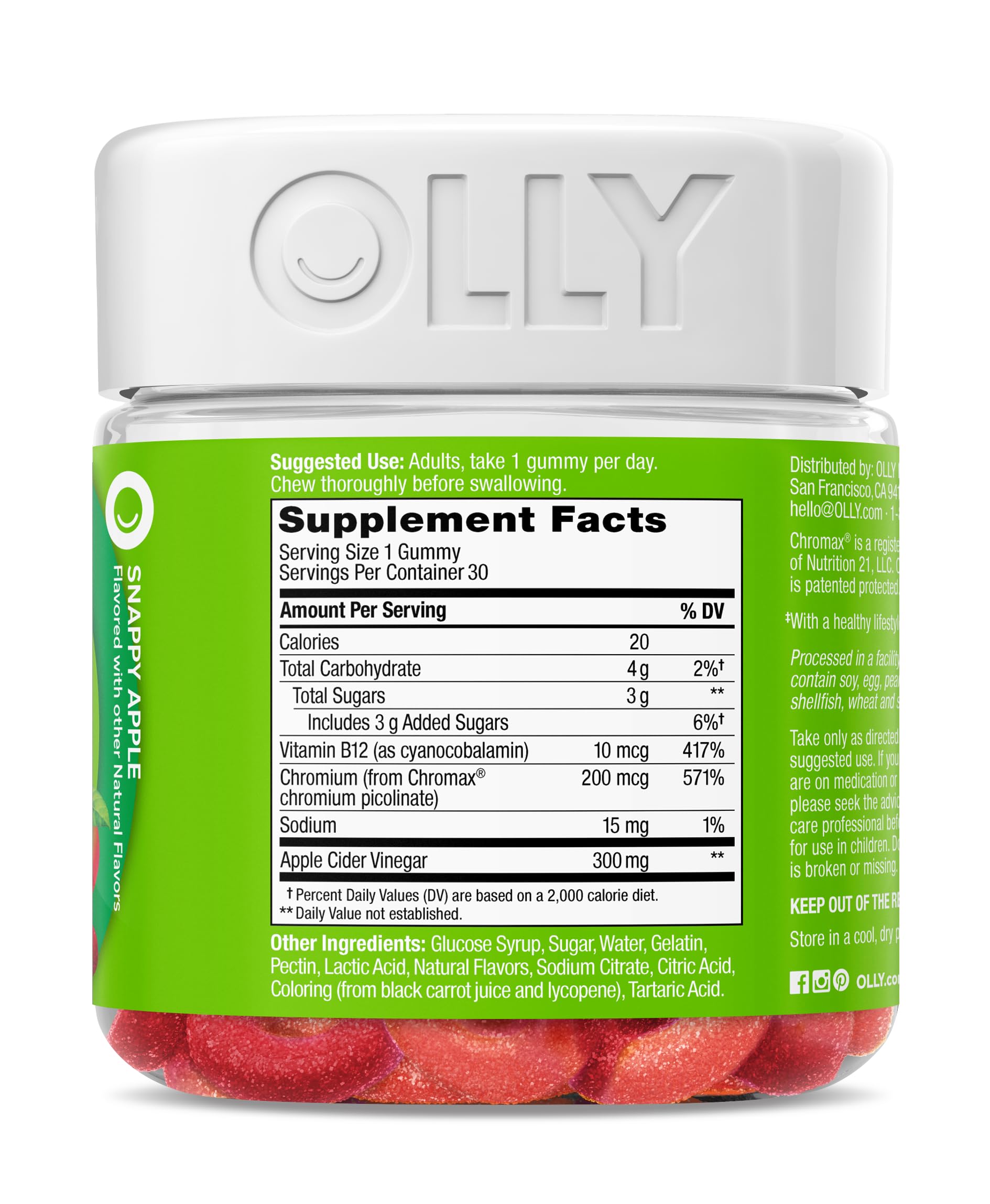OLLY Metabolism Gummy Rings, 30 Count