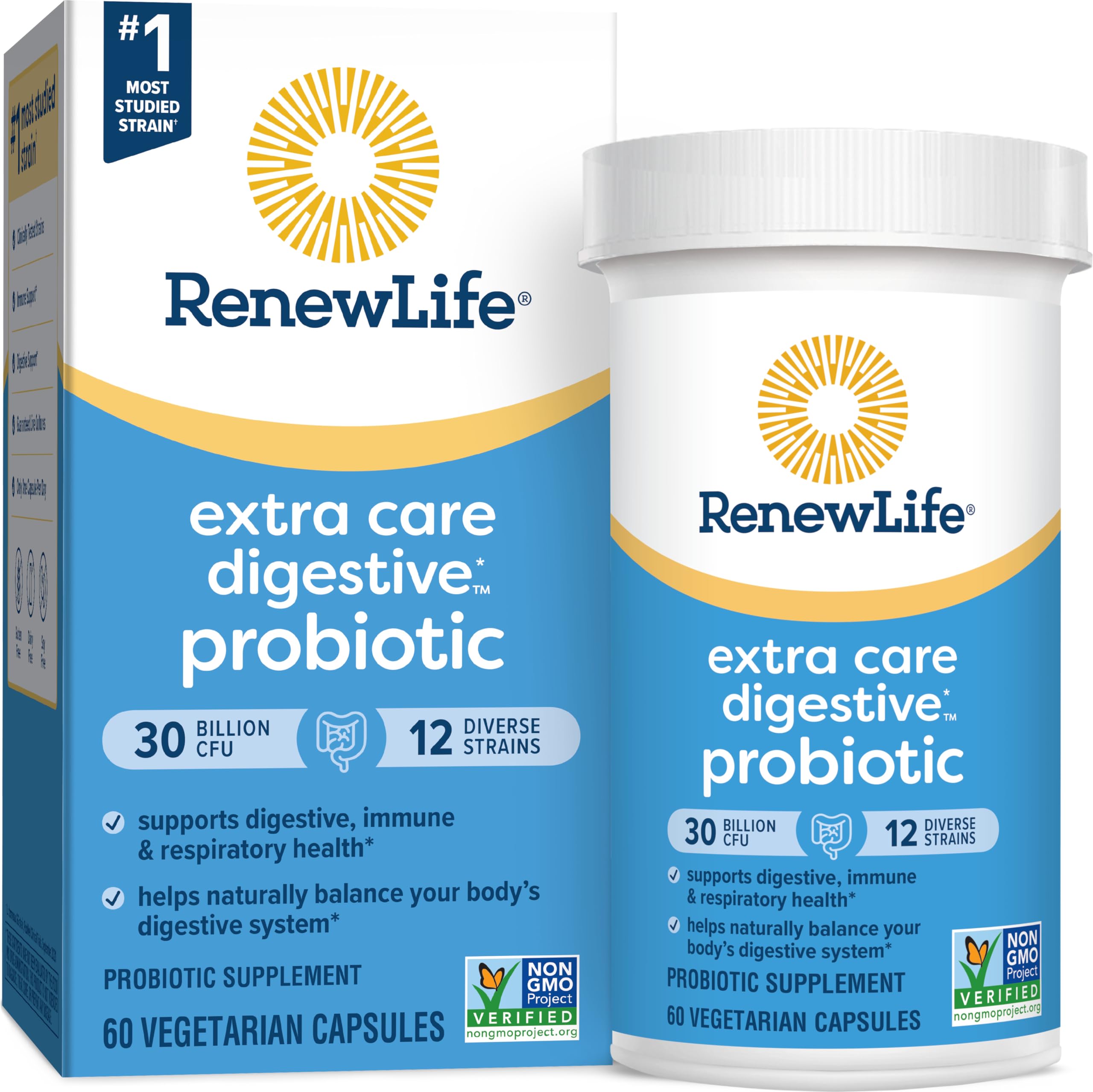 Renew Life Extra Care Digestive Probiotic Capsules 30 Billion CFU