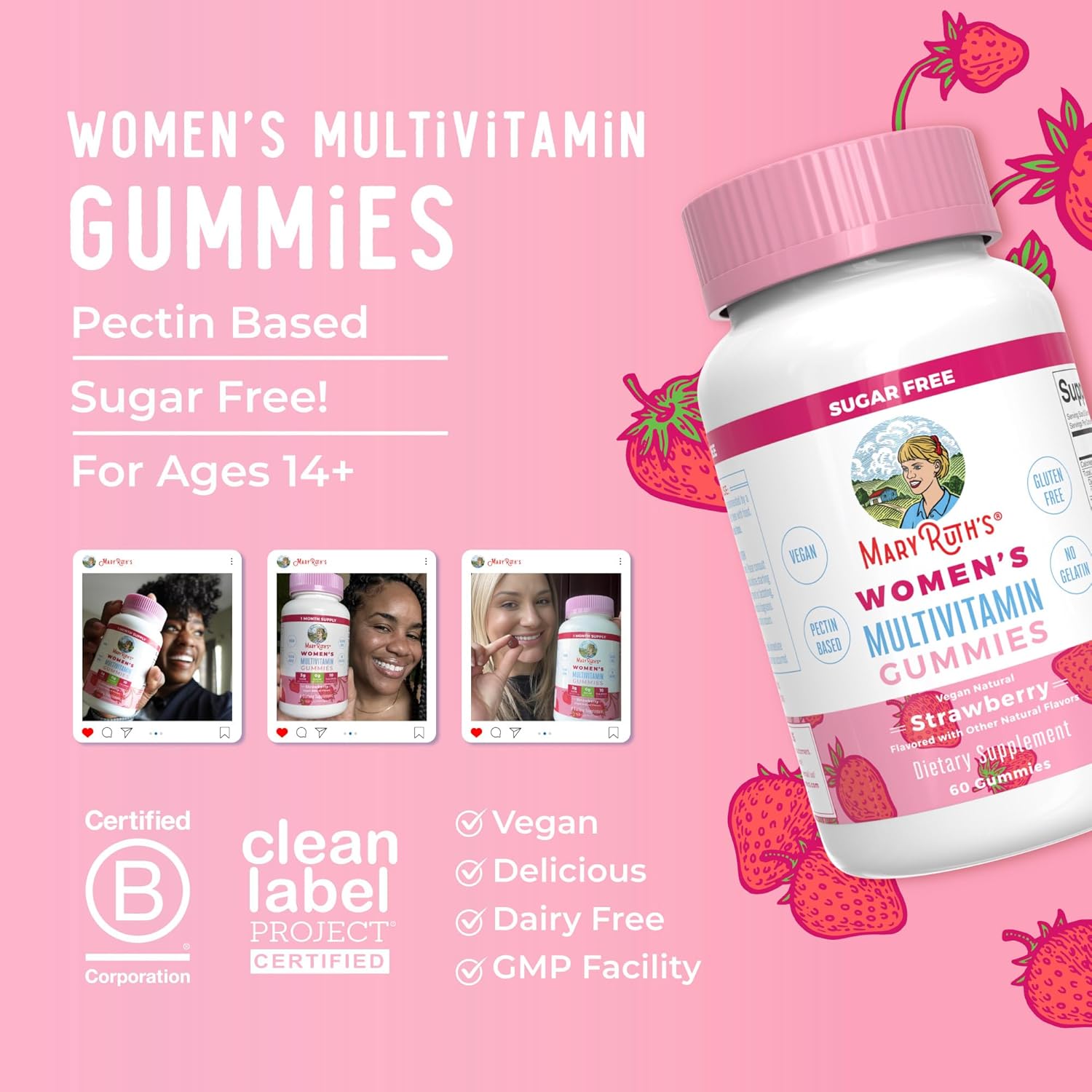 MaryRuth Organics Women's Multivitamin Gummies, 60 Count