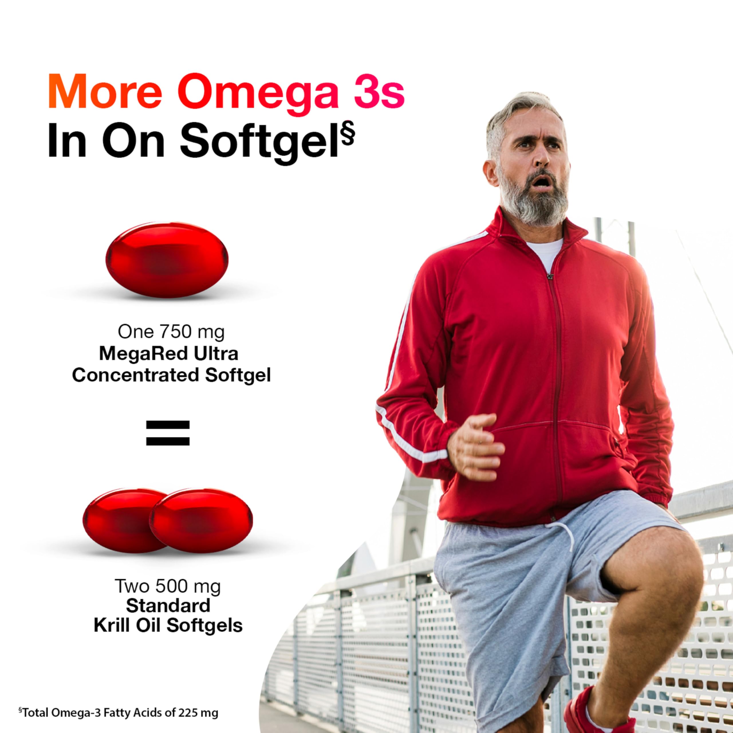 MegaRed Antarctic Krill Oil 500mg Omega 3 Fatty Acid Supplement, Extra Strength EPA & DHA Krill Oil Softgels (90cnt Box), Astaxanthin, Heart Health Supplement with No Fish Oil Aftertaste