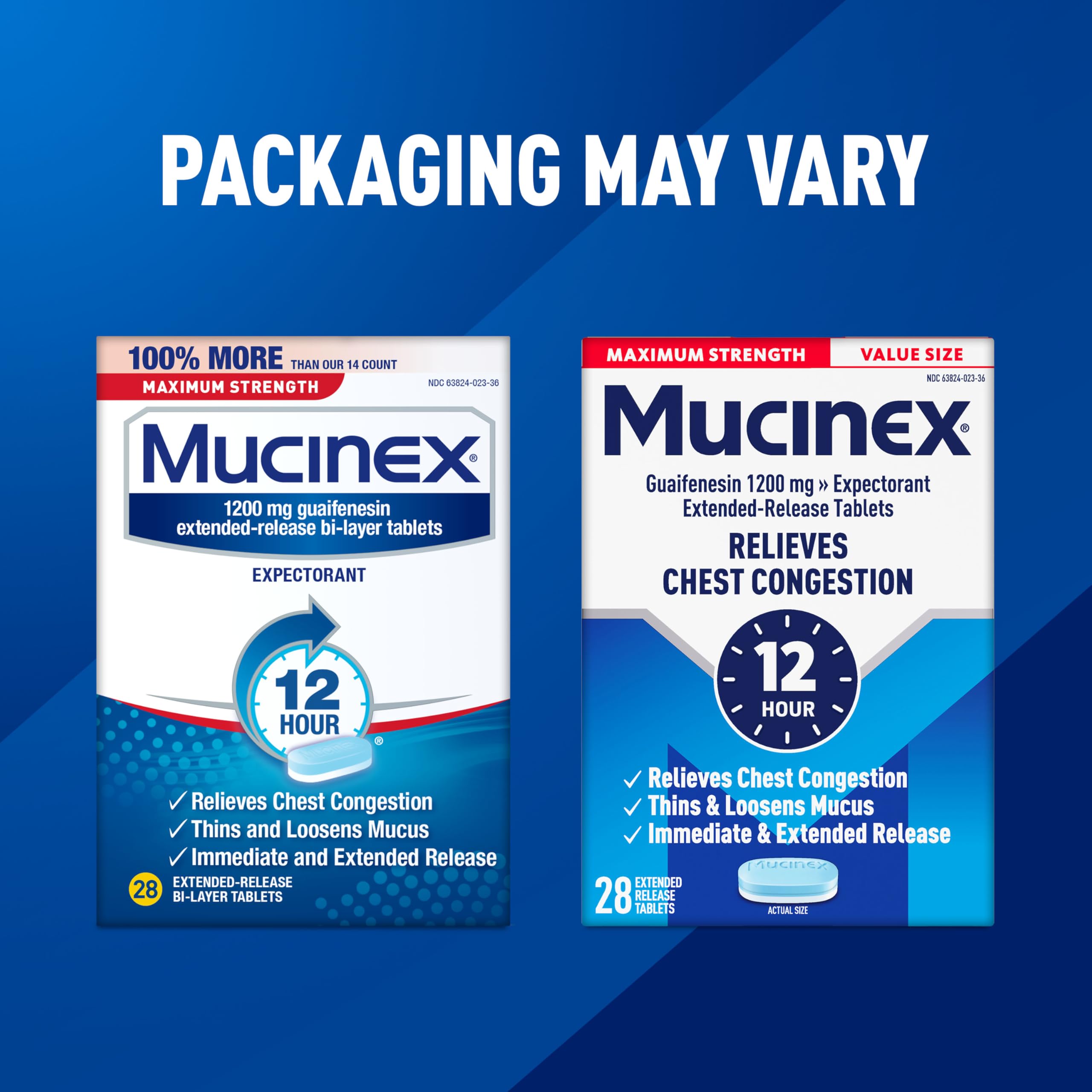 Mucinex Maximum Strength 12 Hour Chest Congestion 1200 mg, 28 Count