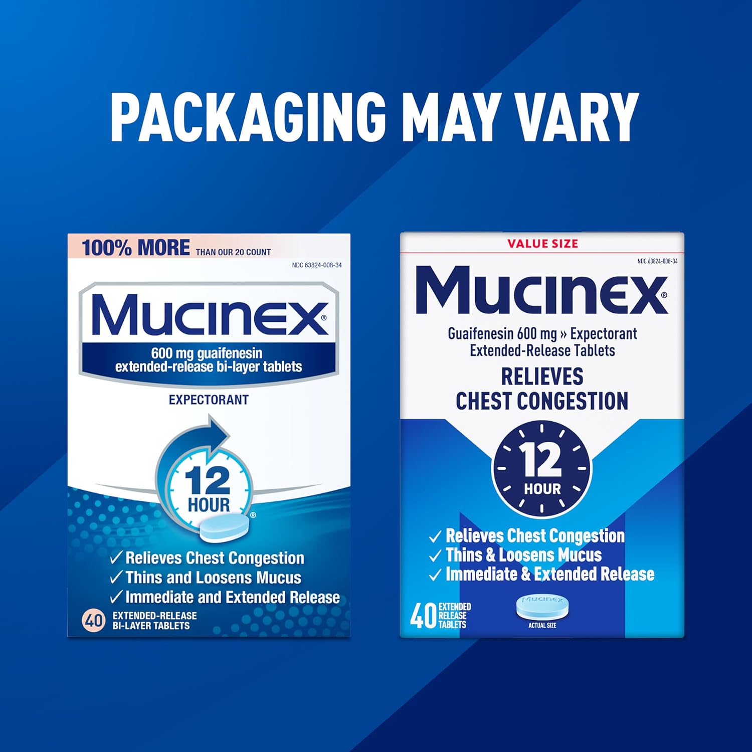 Mucinex 12 Hour Chest Congestion , 40 Count