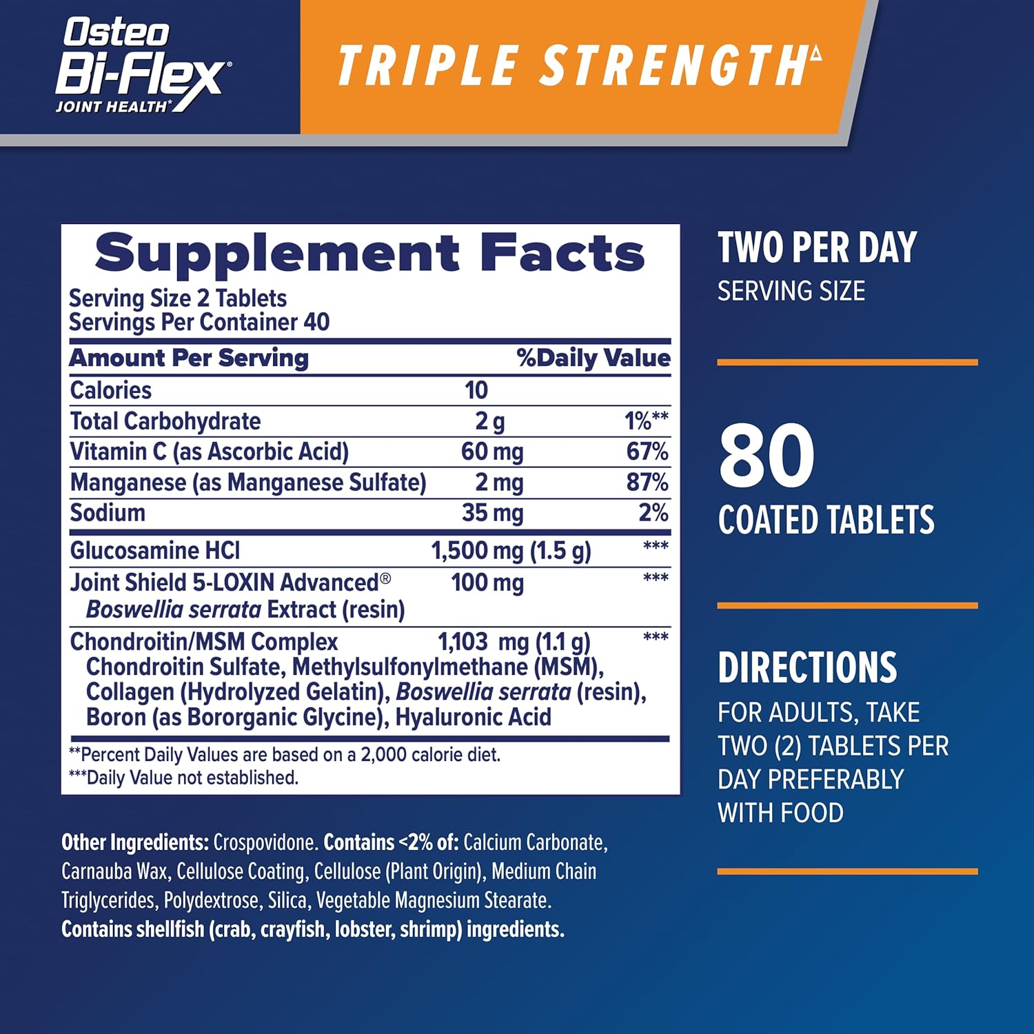 Osteo Bi-Flex Triple Strength, 80 Coated Tablets