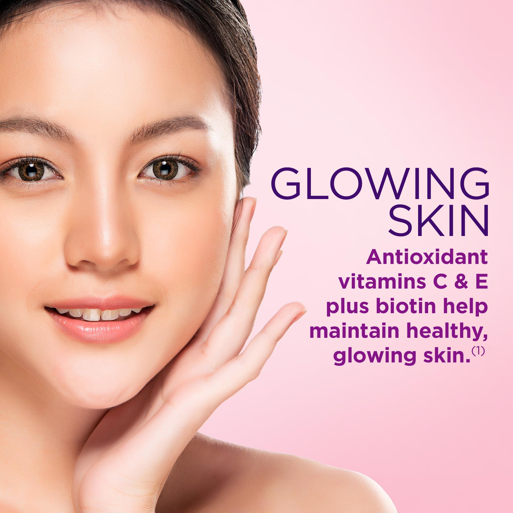 Nature's Bounty Hair, Skin & Nails Biotin, 2500 mcg, Strawberry, 80 Count