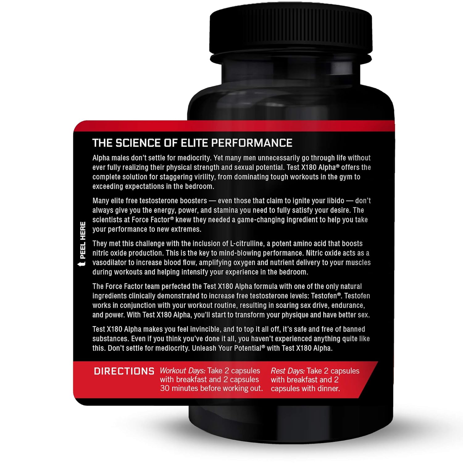 Force Factor Test X180 Alpha Total Testosterone Booster, 60 Capsules