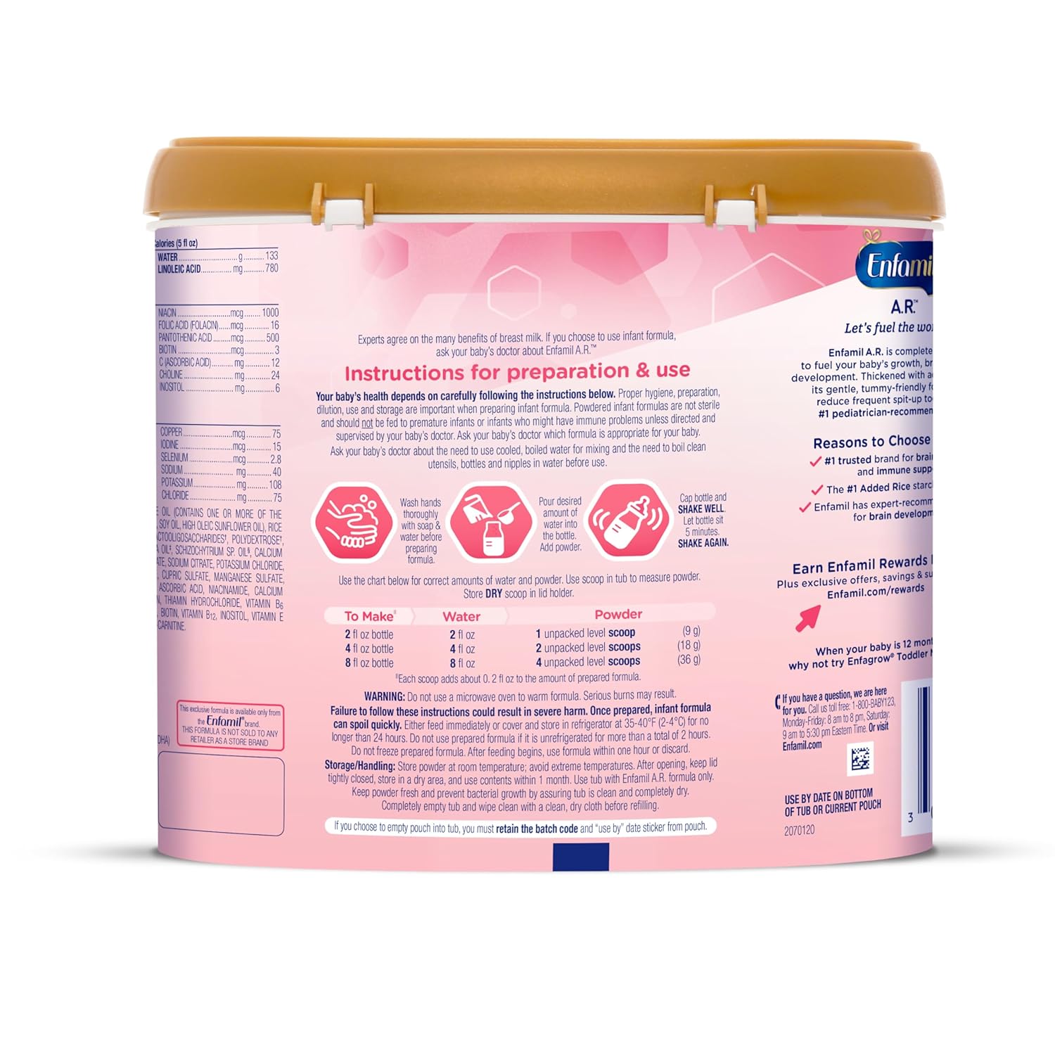 Enfamil A.R. Infant Formula, with Iron, 19.5 Oz