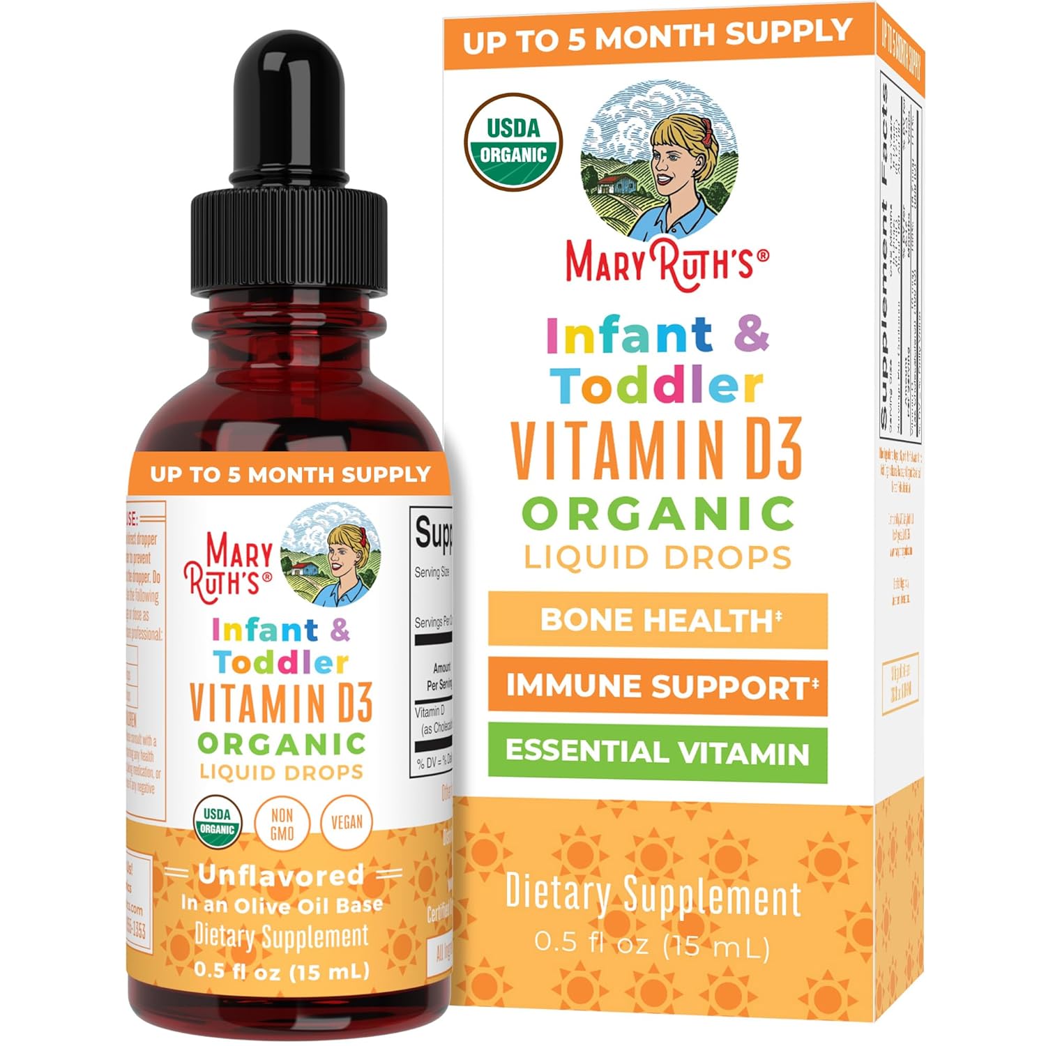 MaryRuth Organics Vitamin D Liquid Drops 0.5 oz