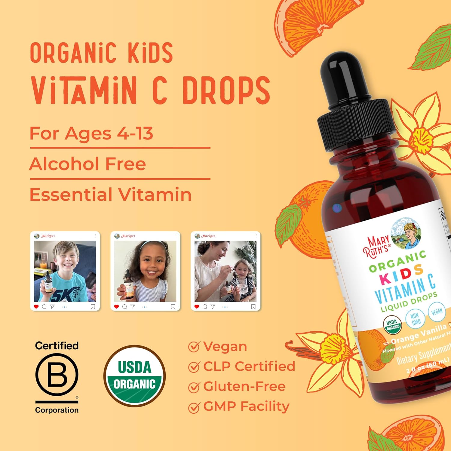 MaryRuth Organics Kids Vitamin C Drops, 2oz