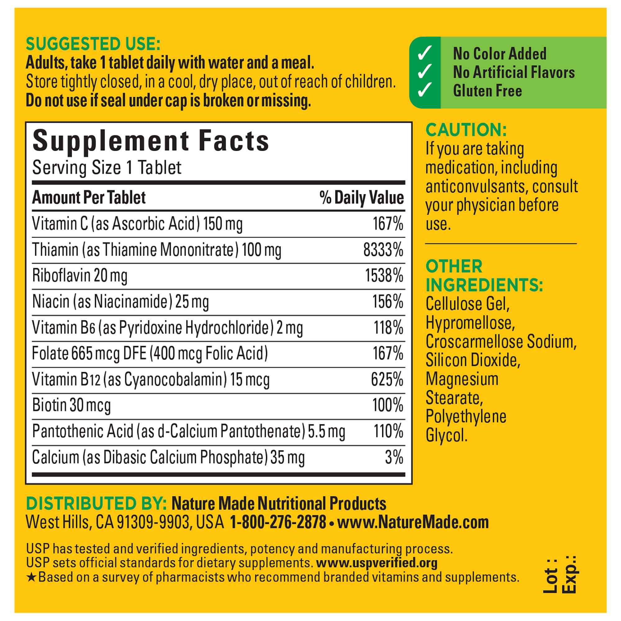 Nature Made Super B Complex with Vitamin C, 140 Tablets