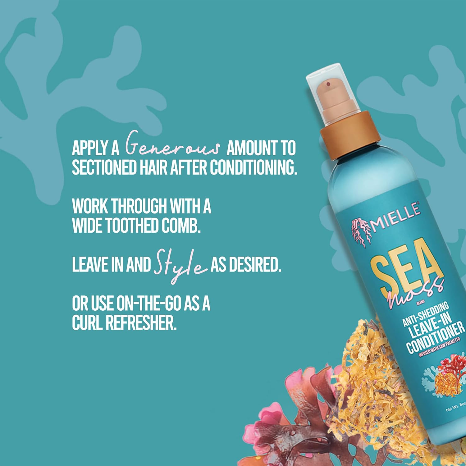 Mielle Organics Sea Moss Anti-Shedding Leave In Conditioner, 8 Oz