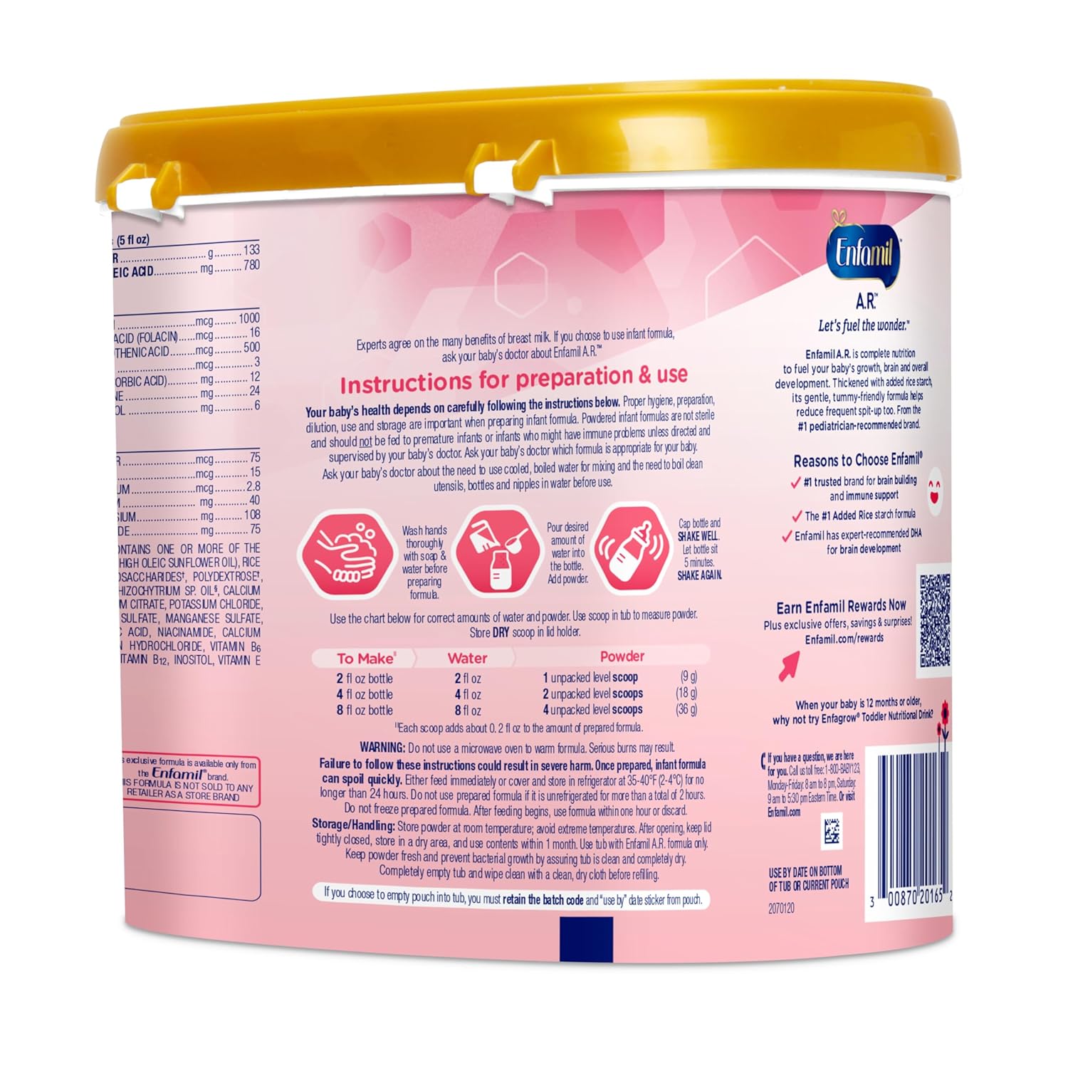 Enfamil A.R. Infant Formula, with Iron, 19.5 Oz