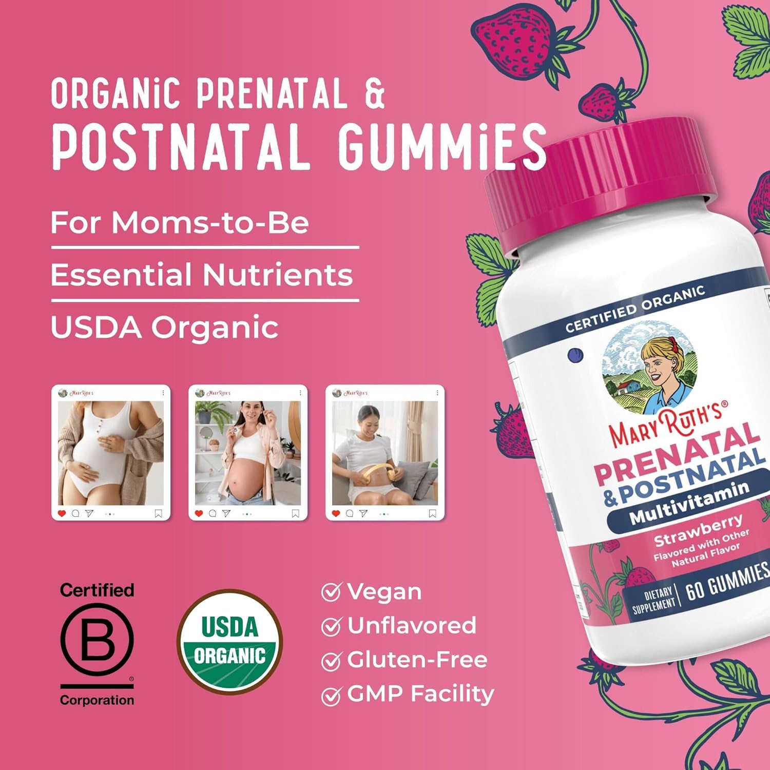MaryRuth Organics Prenatal & Postnatal Vitamins, 30 Servings