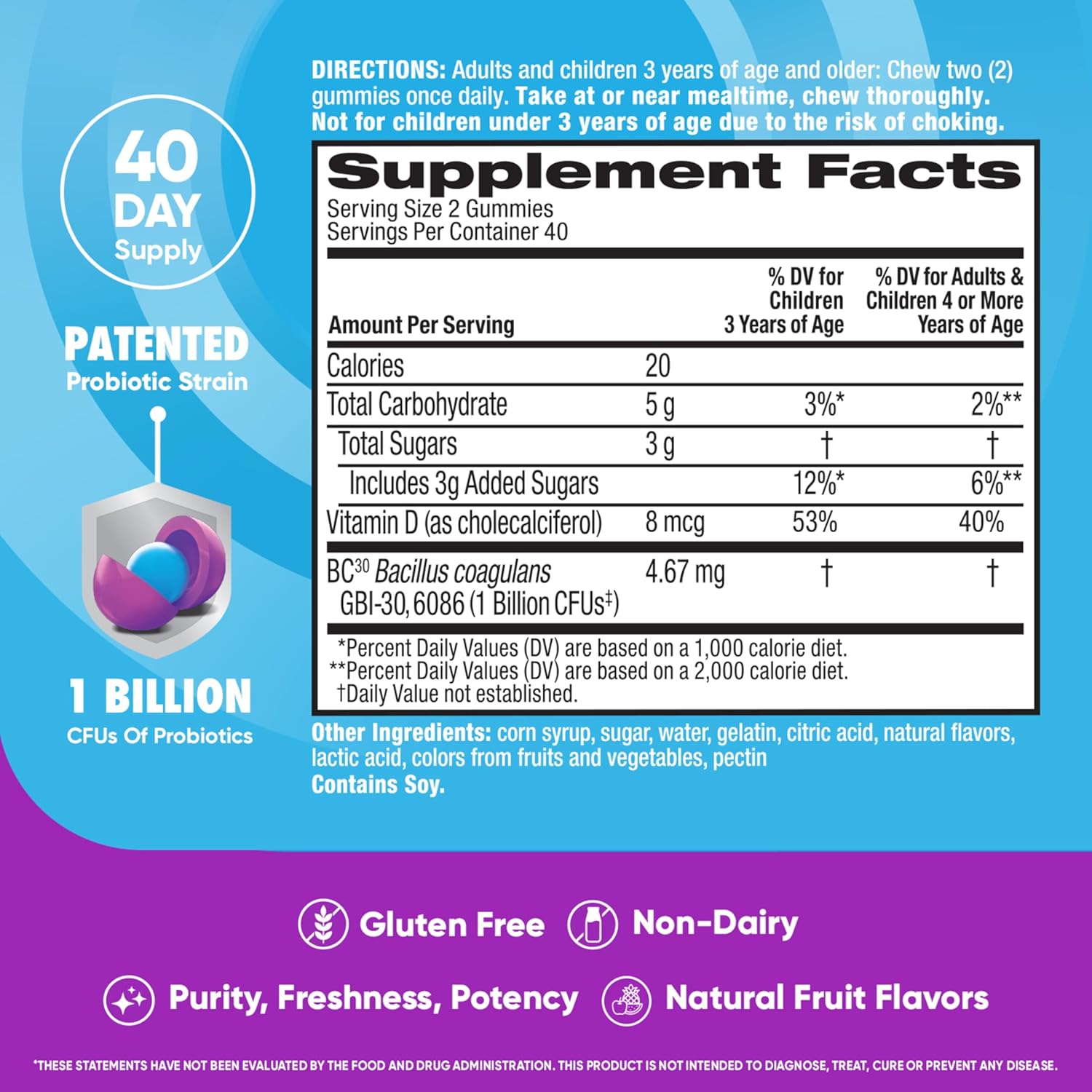 Digestive Advantage Probiotic Gummies, 80ct